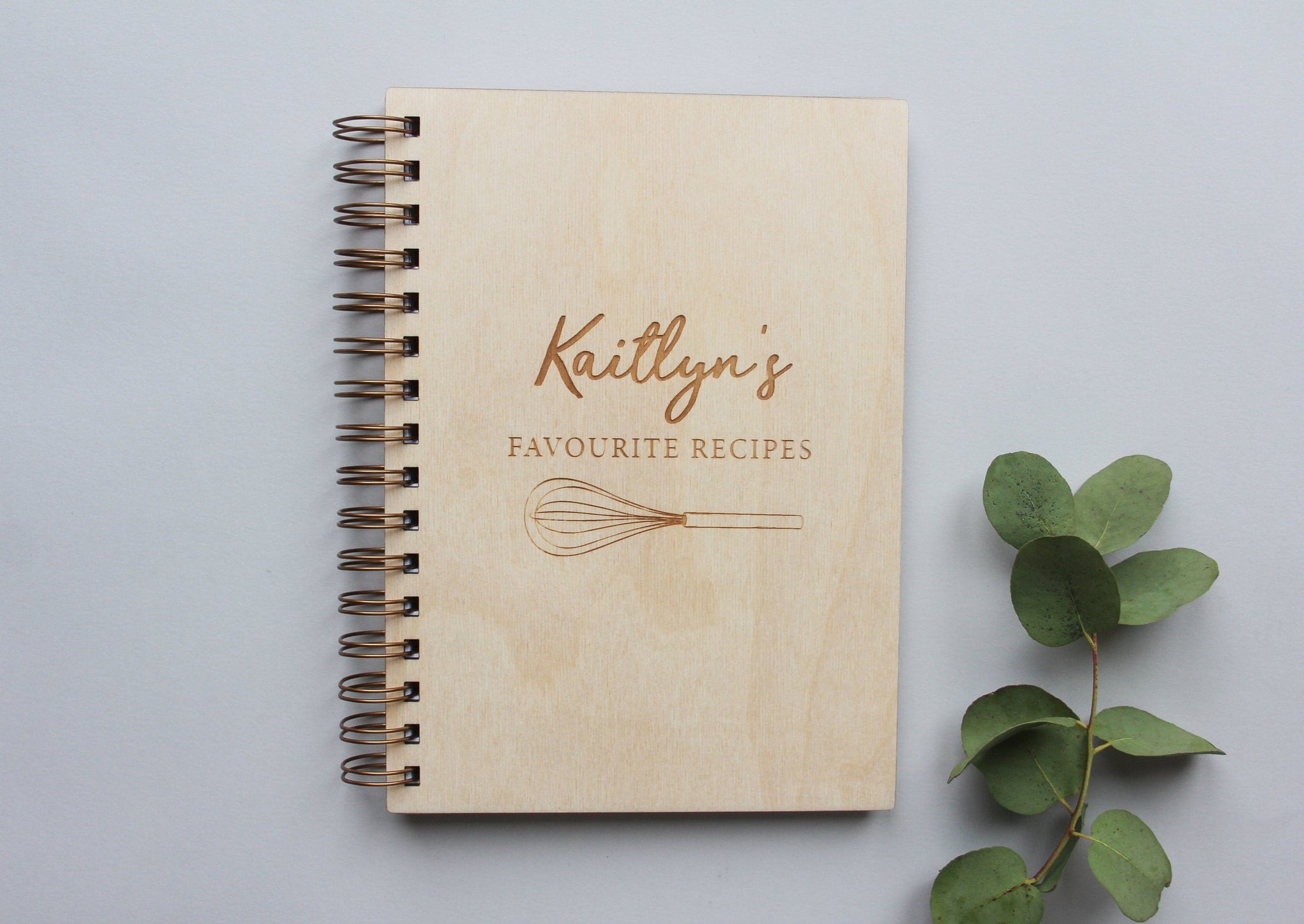 Blank Recipe Book Custom Made, Engraved And Spiral Bound