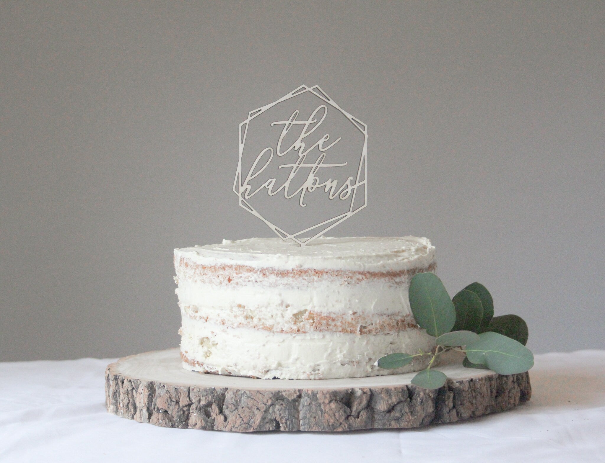 Surname Wedding Cake Topper, Minimal Wedding Cake Topper