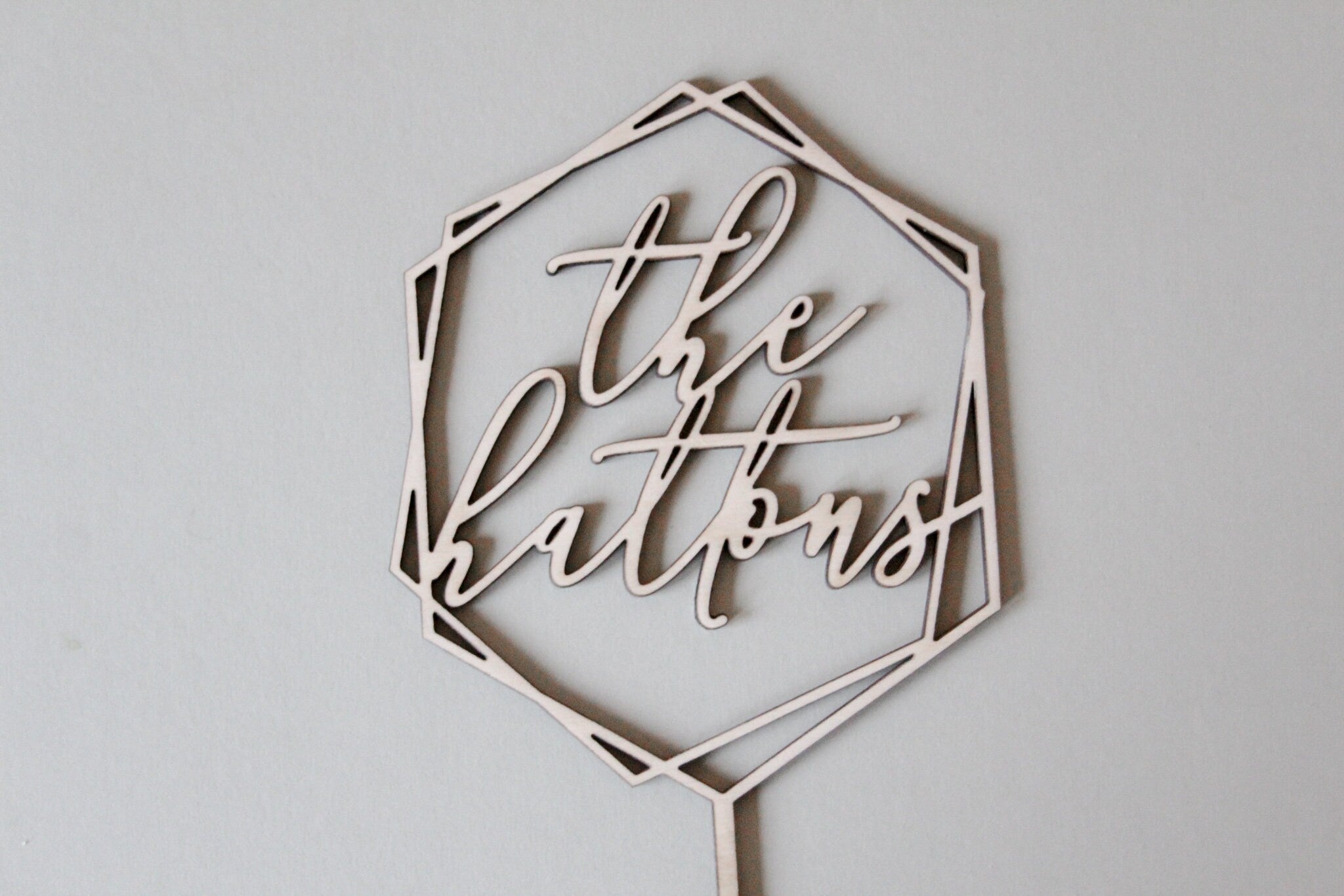 Surname Wedding Cake Topper, Minimal Wedding Cake Topper