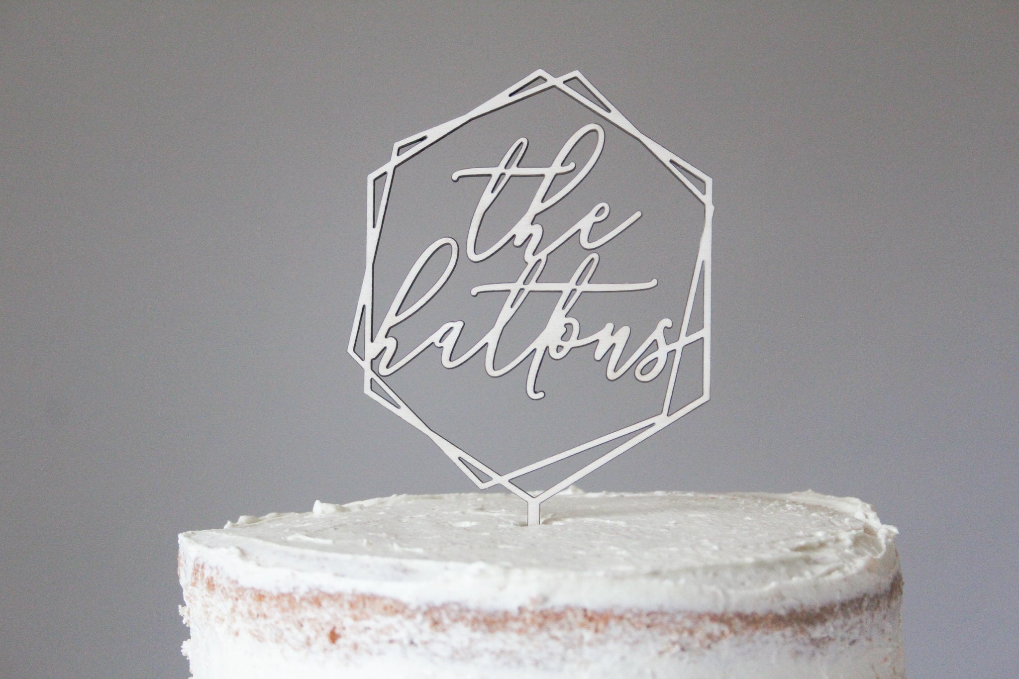 Surname Wedding Cake Topper, Minimal Wedding Cake Topper