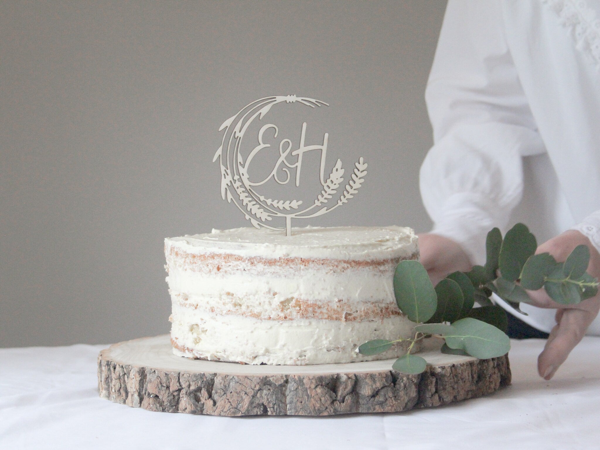 Rustic Wedding Cake Topper, Natural Wedding Topper