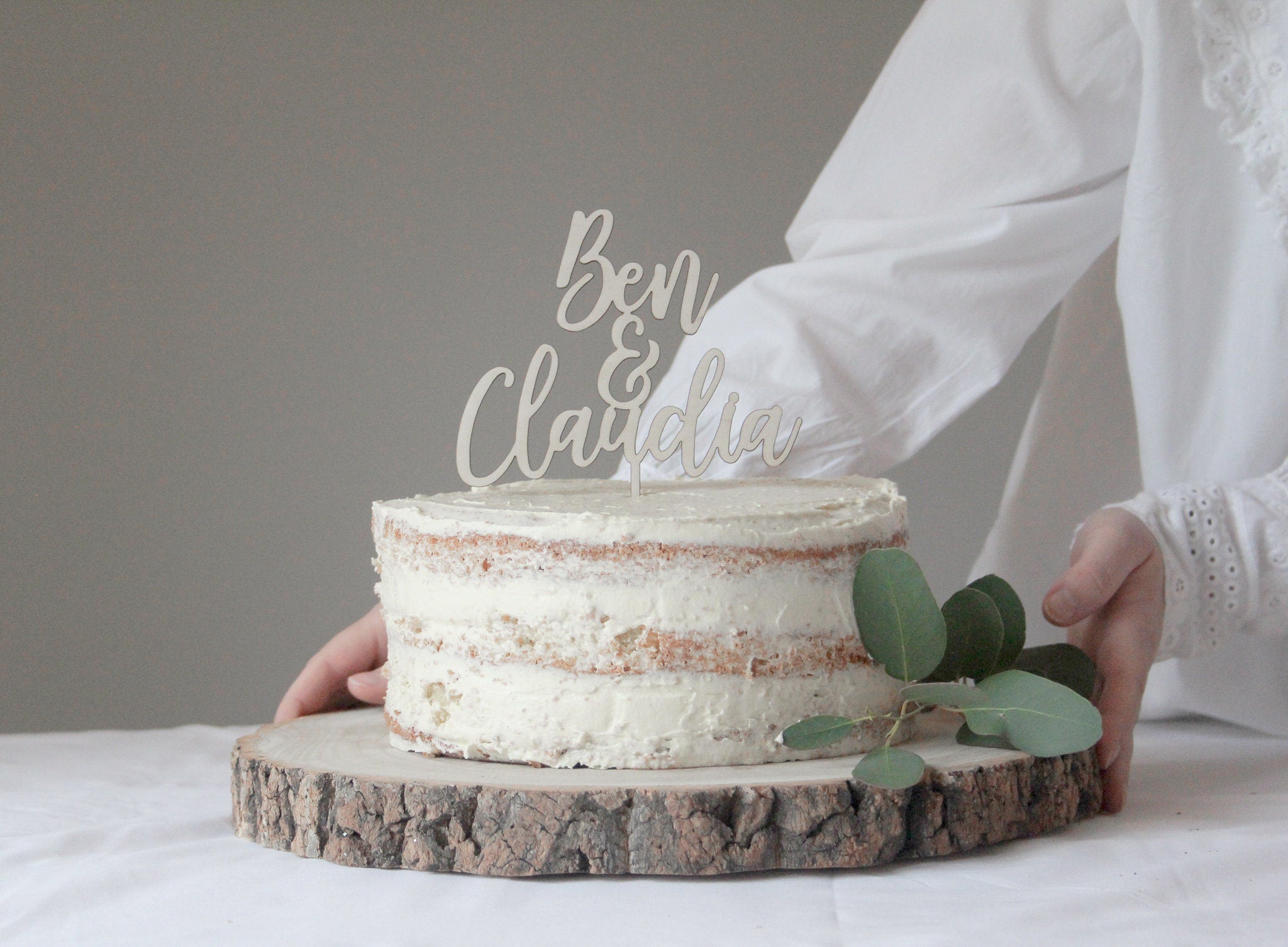 First Names Wedding Cake Topper, Modern Wedding Topper