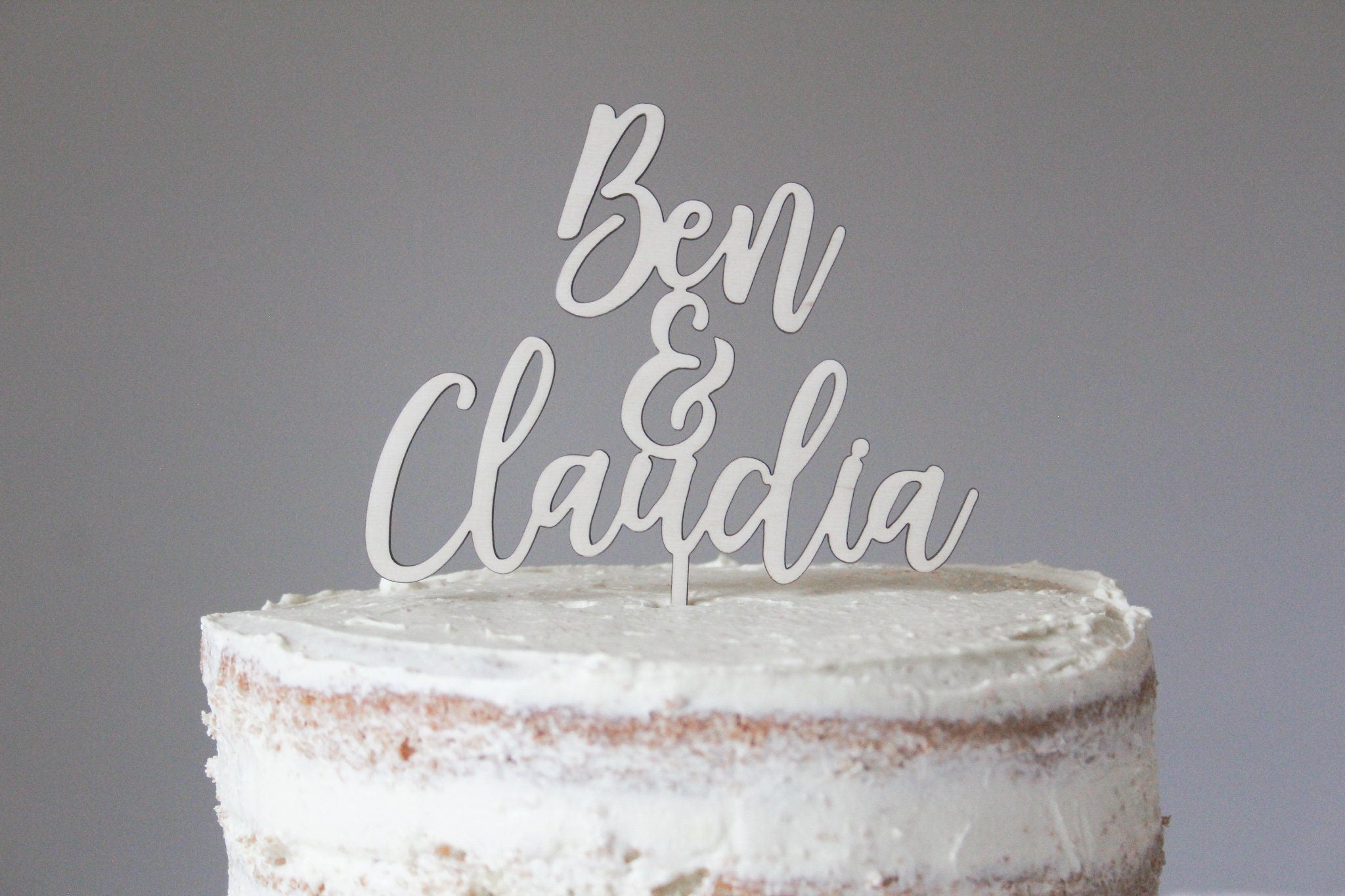 First Names Wedding Cake Topper, Modern Wedding Topper