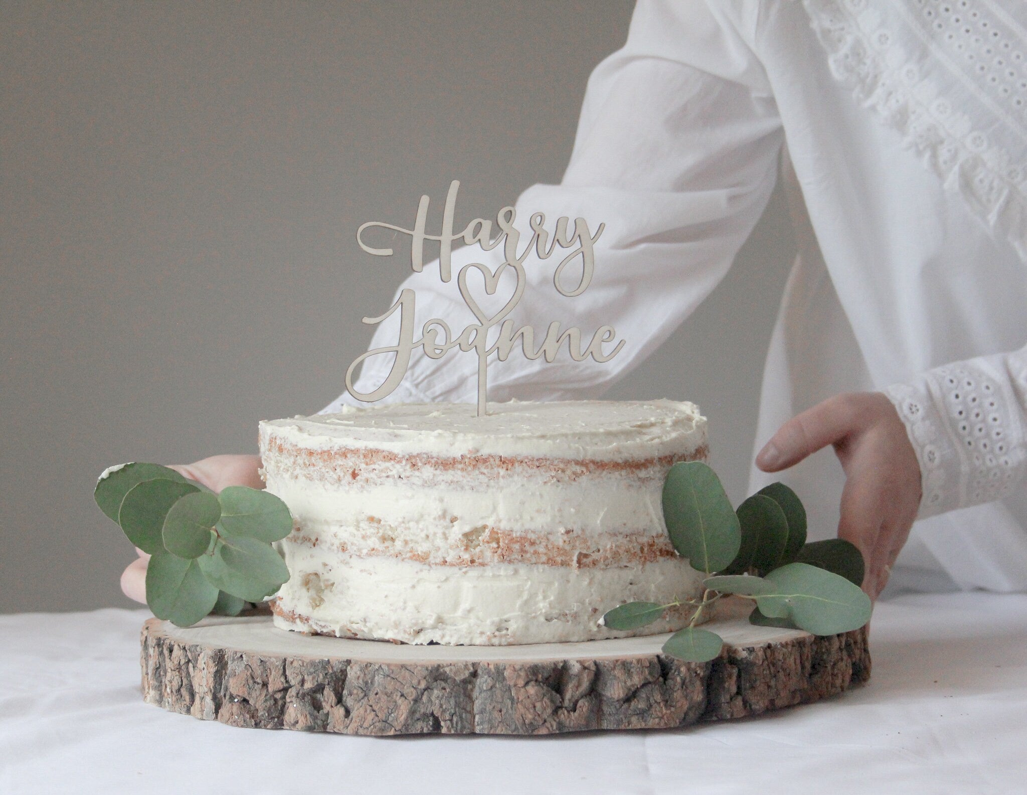 Custom Cute Heart Wedding Cake Topper, Heart Wedding Topper