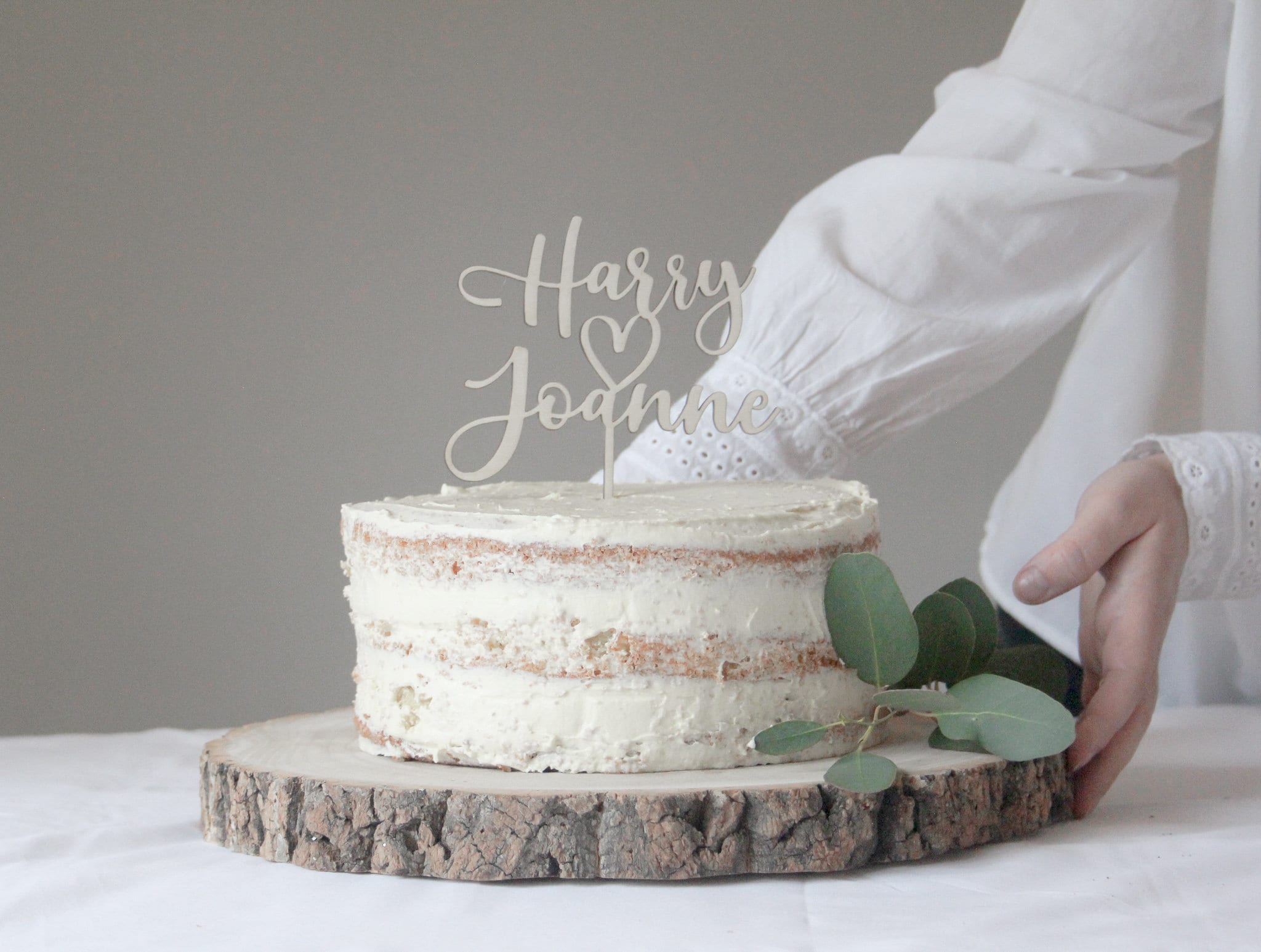 Custom Cute Heart Wedding Cake Topper, Heart Wedding Topper