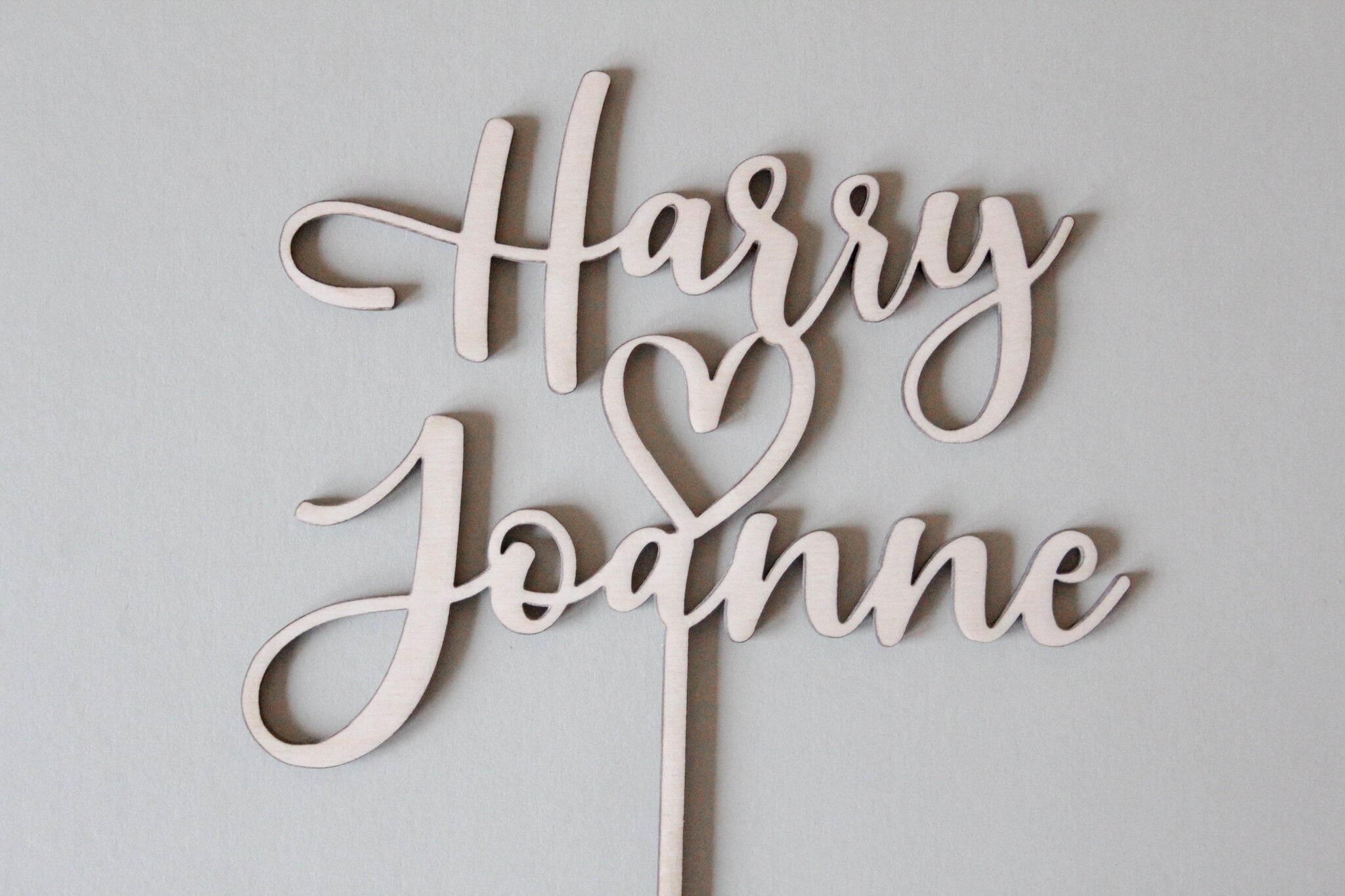 Custom Cute Heart Wedding Cake Topper, Heart Wedding Topper