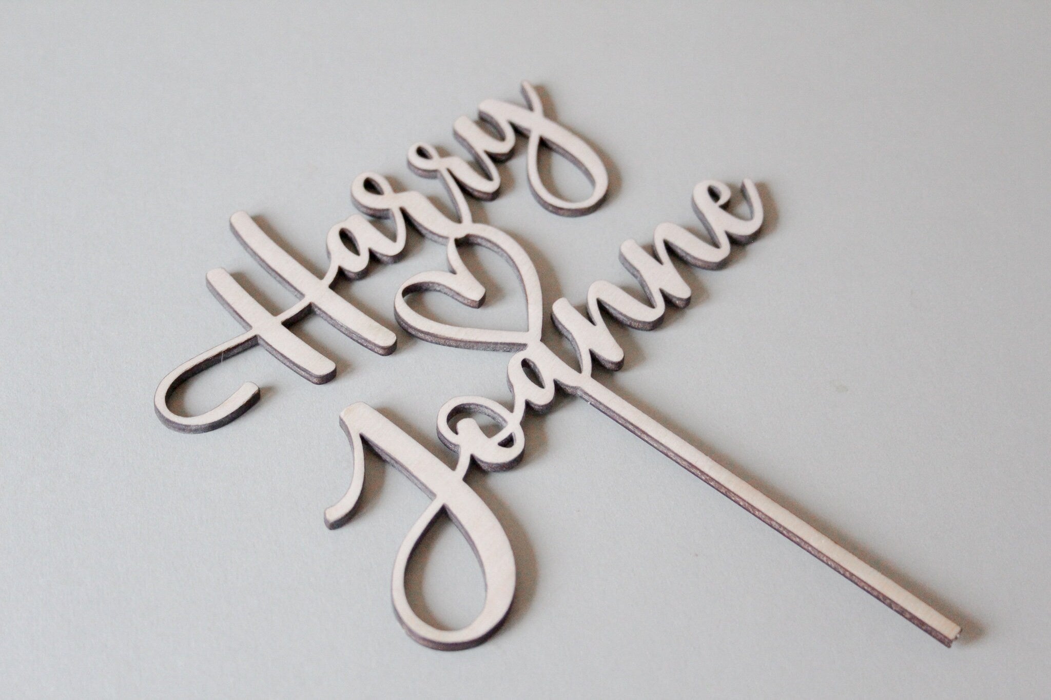 Custom Cute Heart Wedding Cake Topper, Heart Wedding Topper