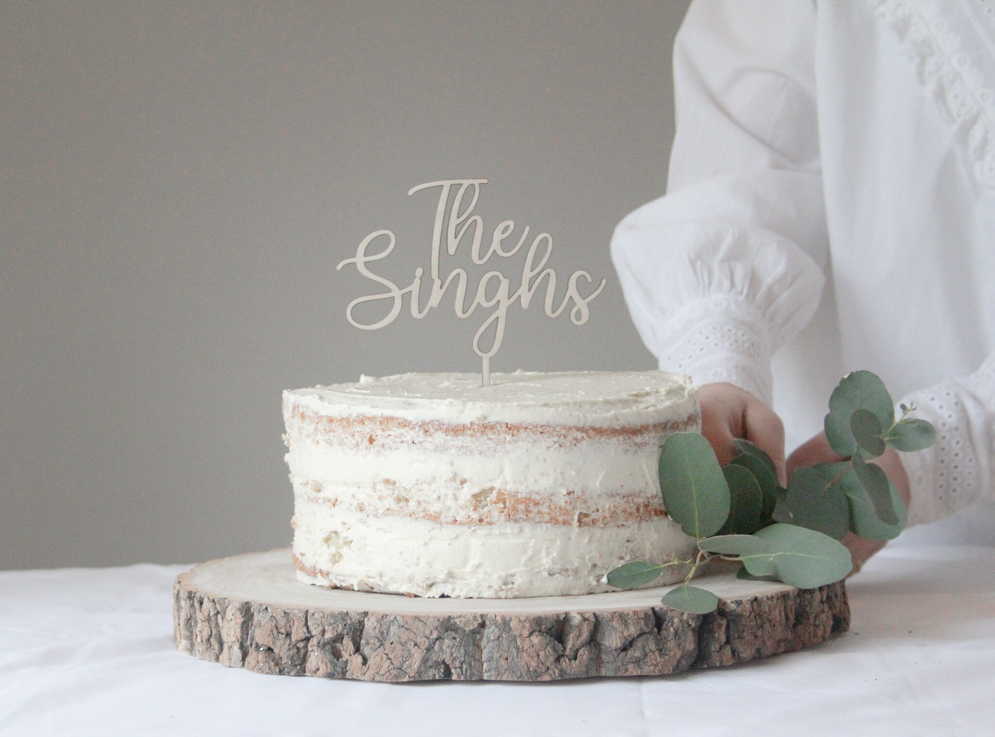 Surname Wedding Cake Topper, Minimal Wedding Topper