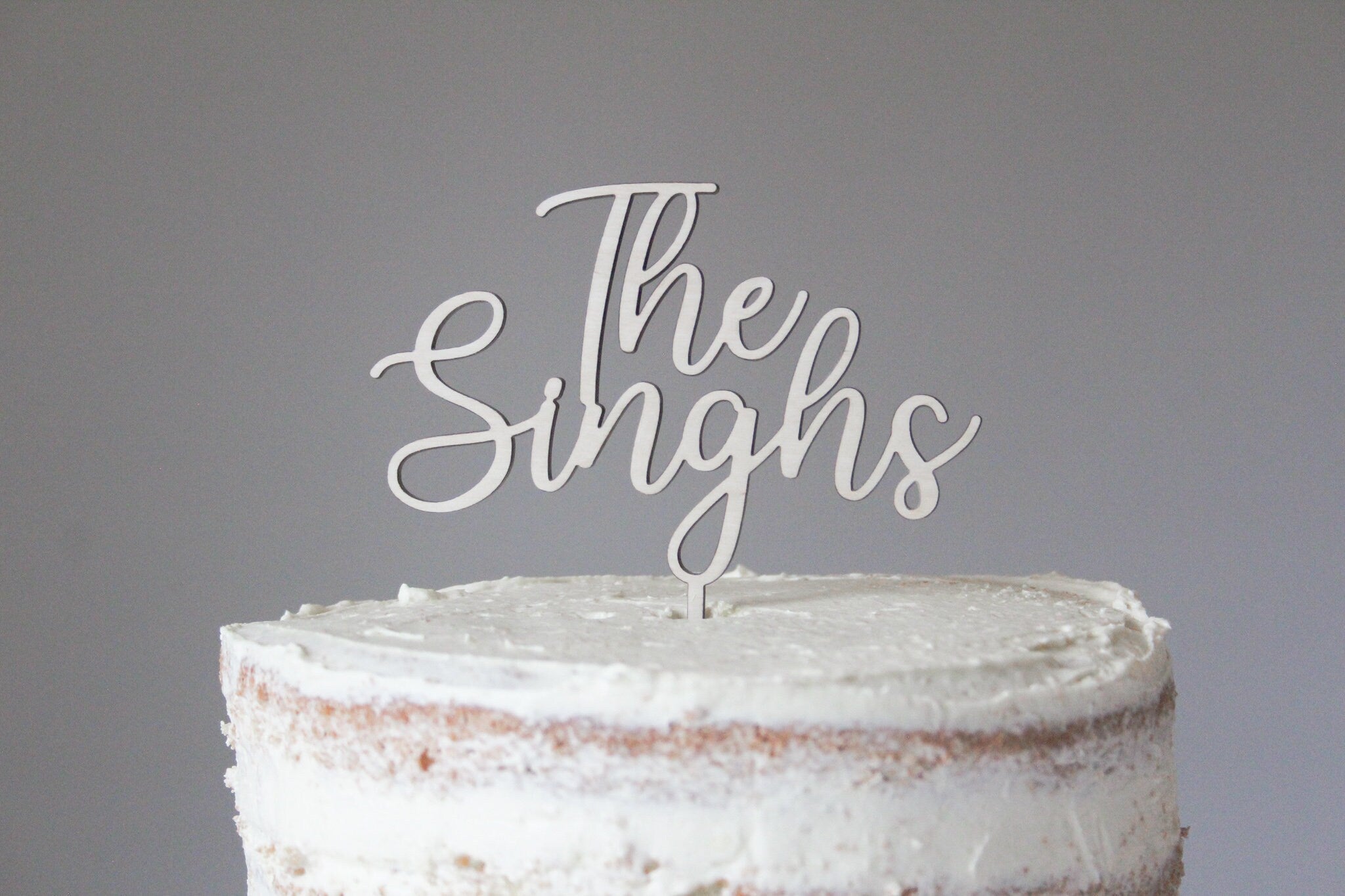 Surname Wedding Cake Topper, Minimal Wedding Topper