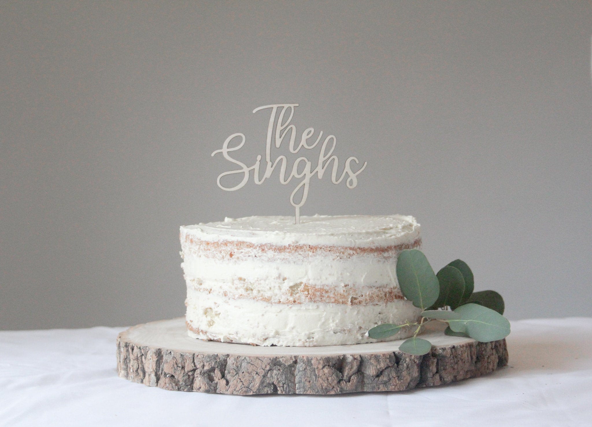 Surname Wedding Cake Topper, Minimal Wedding Topper