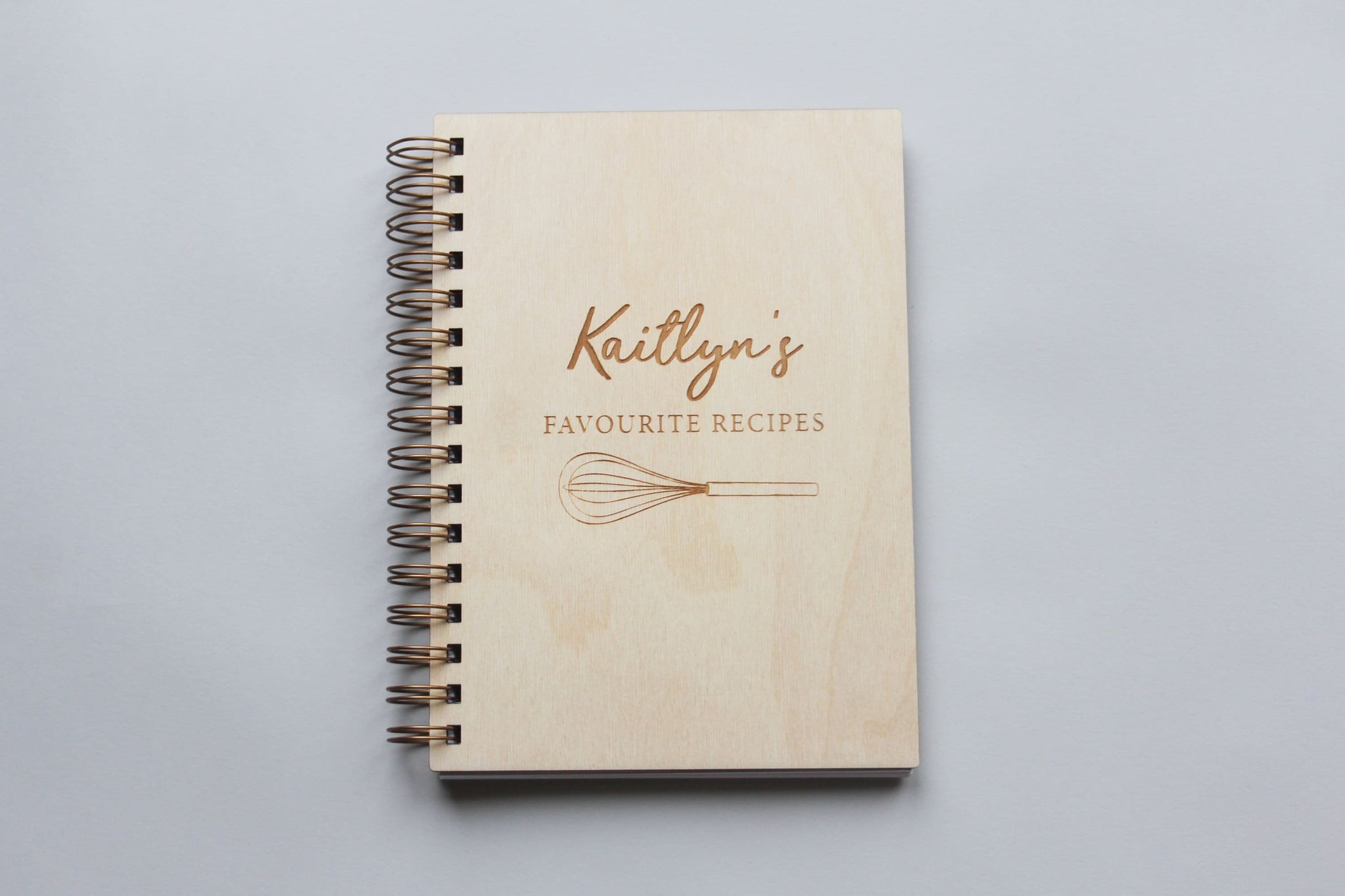 Blank Recipe Book Custom Made, Engraved And Spiral Bound