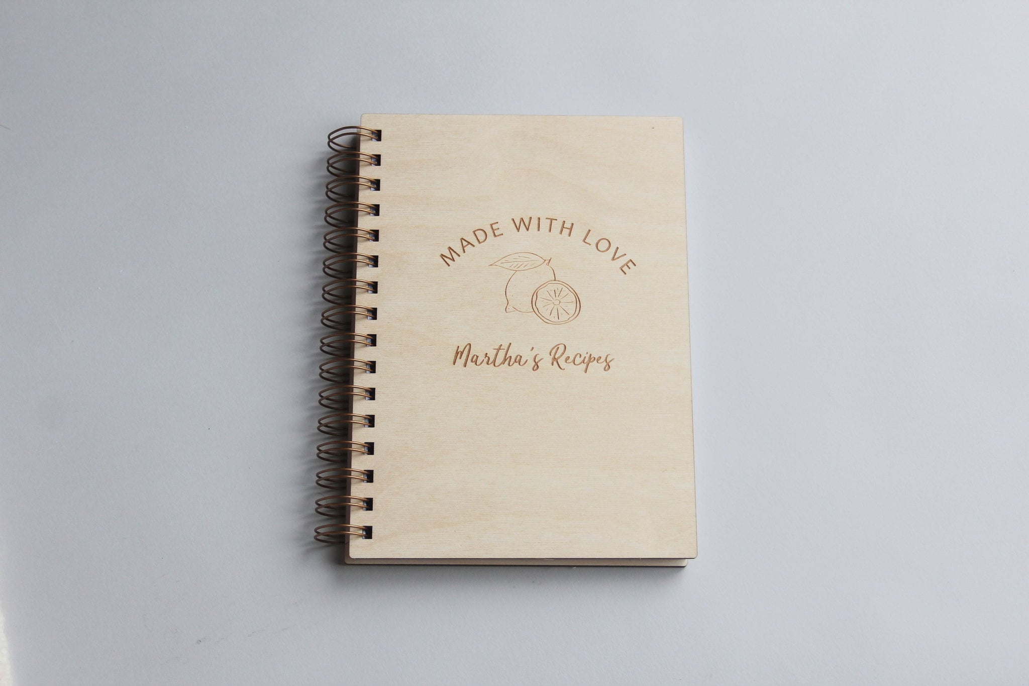 Blank Recipe Book Custom Made, Engraved And Spiral Bound