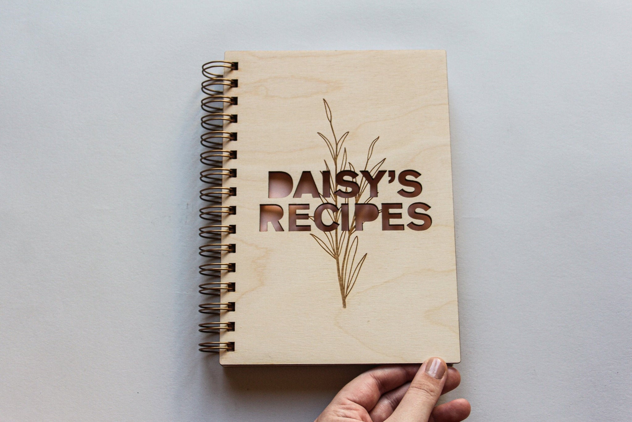 Blank Recipe Book Custom Made, Engraved And Spiral Bound