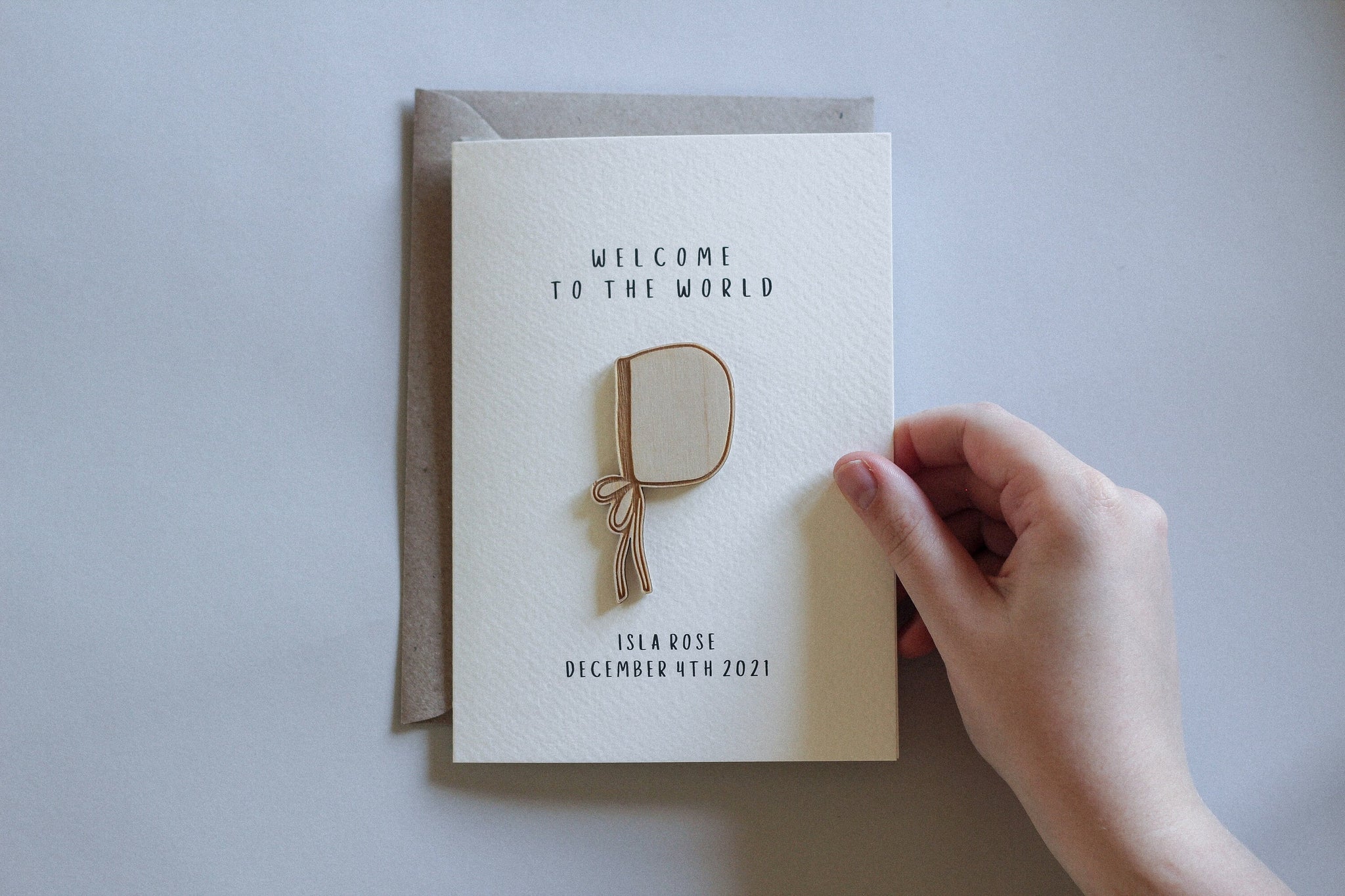 Personalised Welcome To The World Card | Celebration Card | Wooden Card