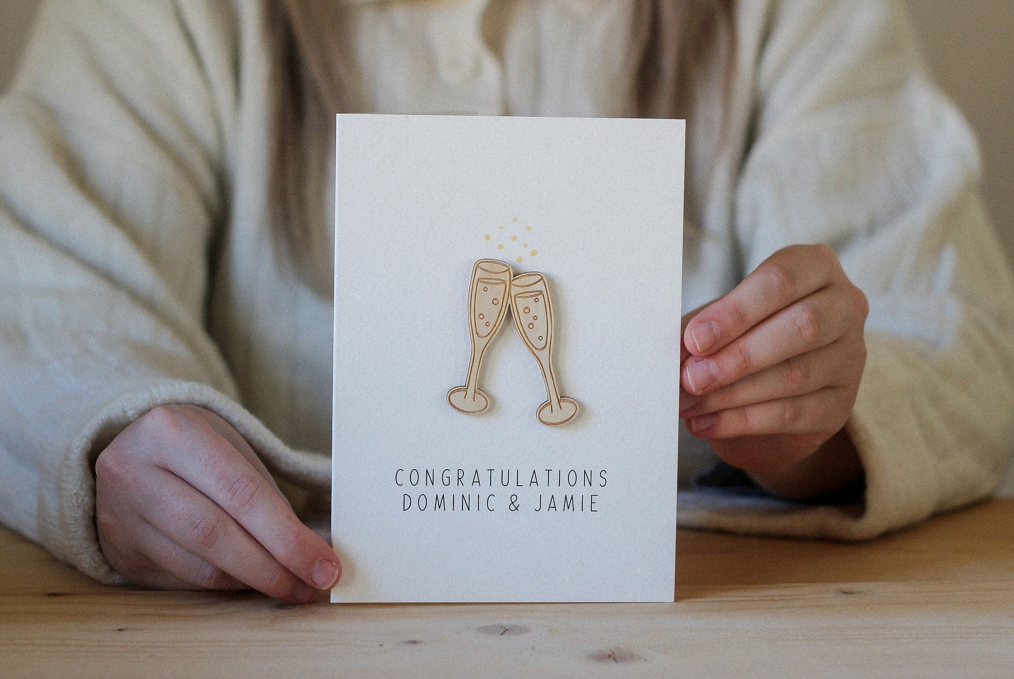 Personalised Engagement Card | Celebration Card | Wooden Card