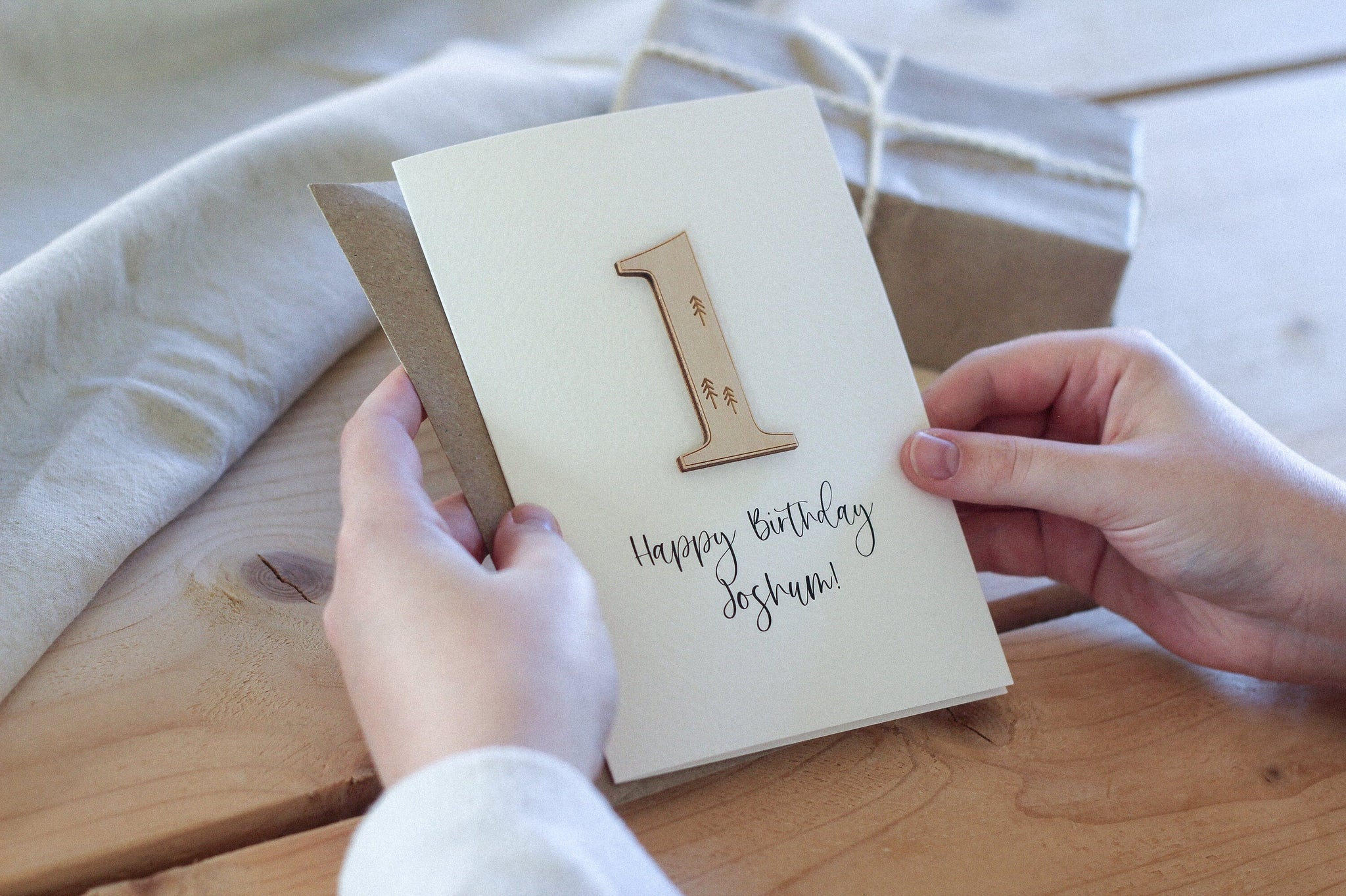 Personalised Number Birthday Card | Celebration Card | Wooden Card