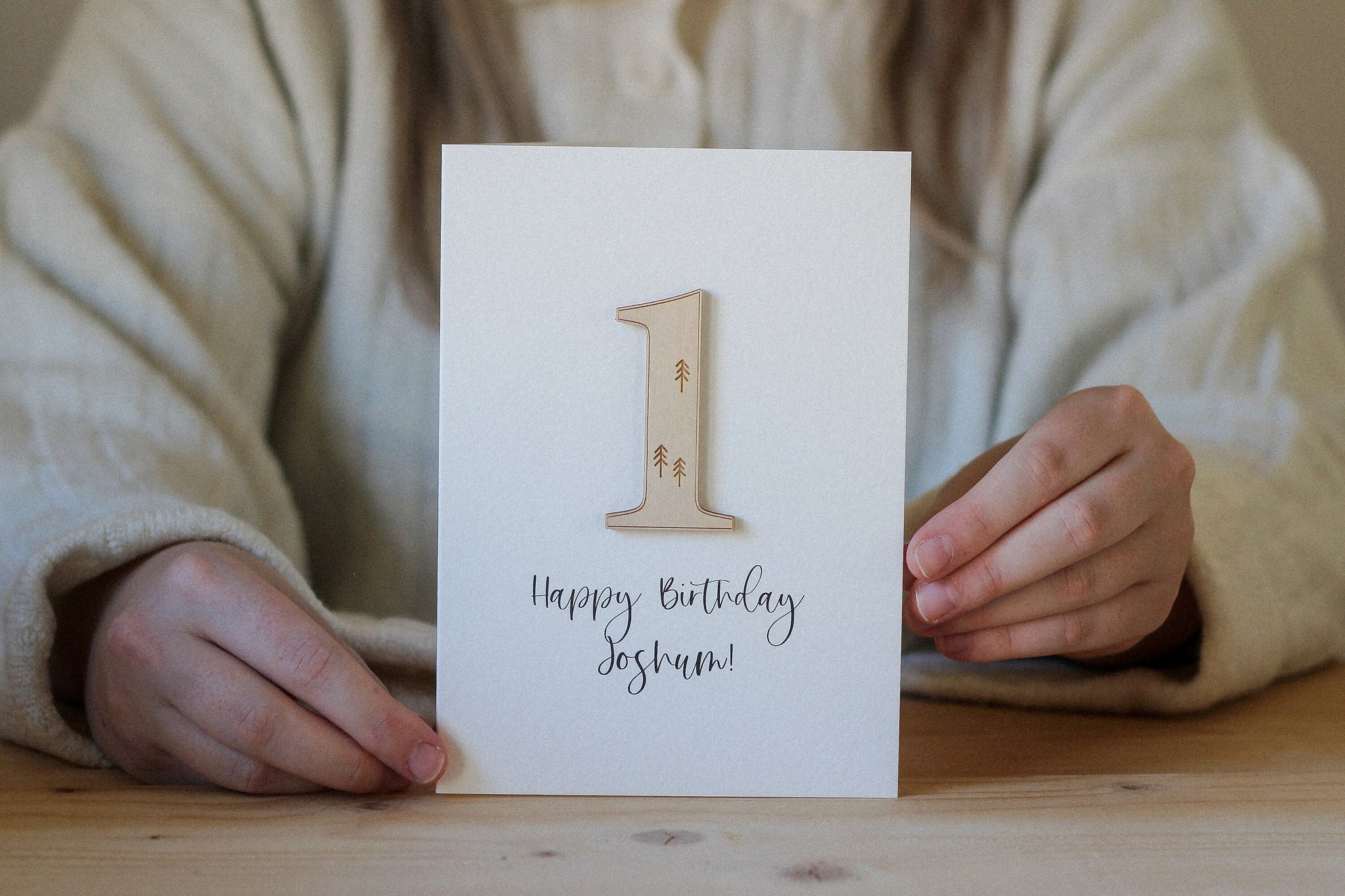 Personalised Number Birthday Card | Celebration Card | Wooden Card