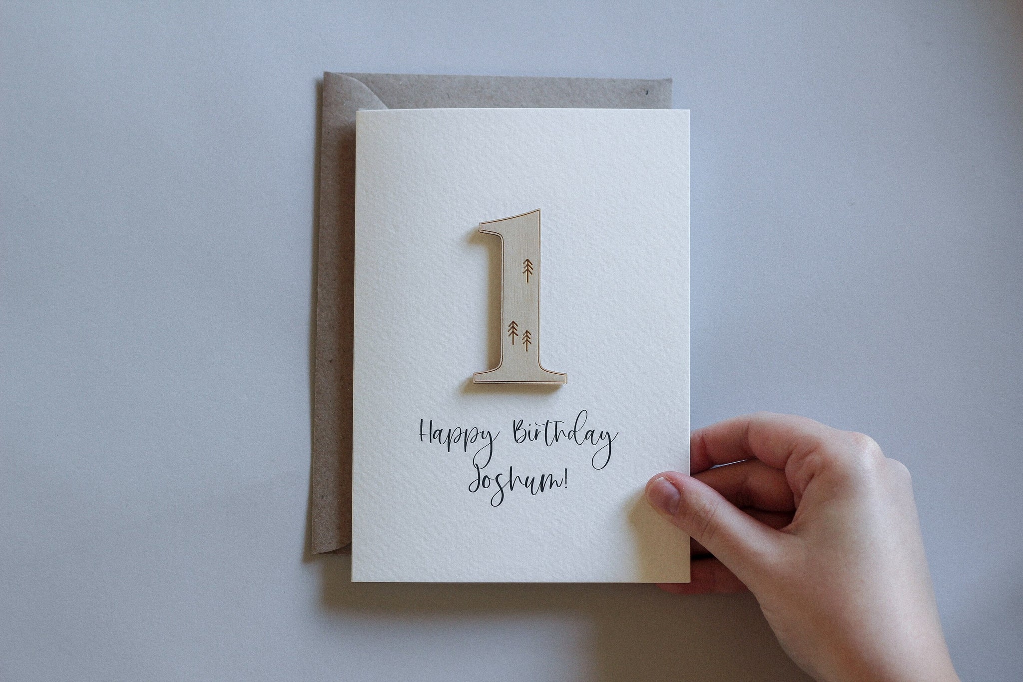 Personalised Number Birthday Card | Celebration Card | Wooden Card