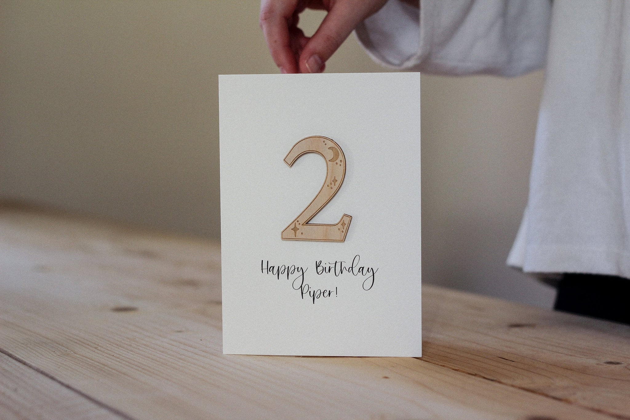 Personalised Number Birthday Card | 2nd Birthday | Celebration Card | Wooden Card