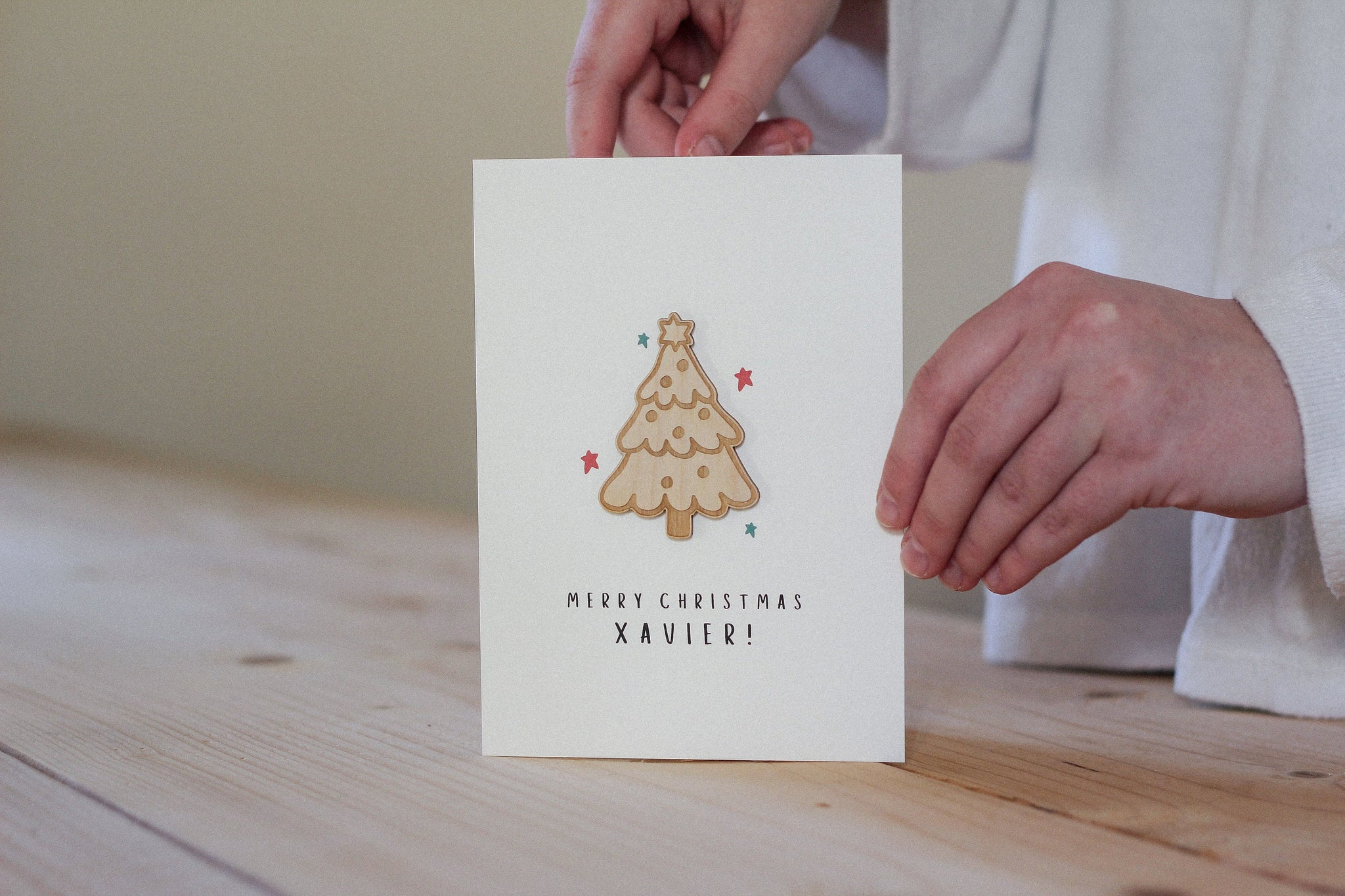 Personalised Christmas Card | Christmas Tree | Celebration Card | Wooden Card