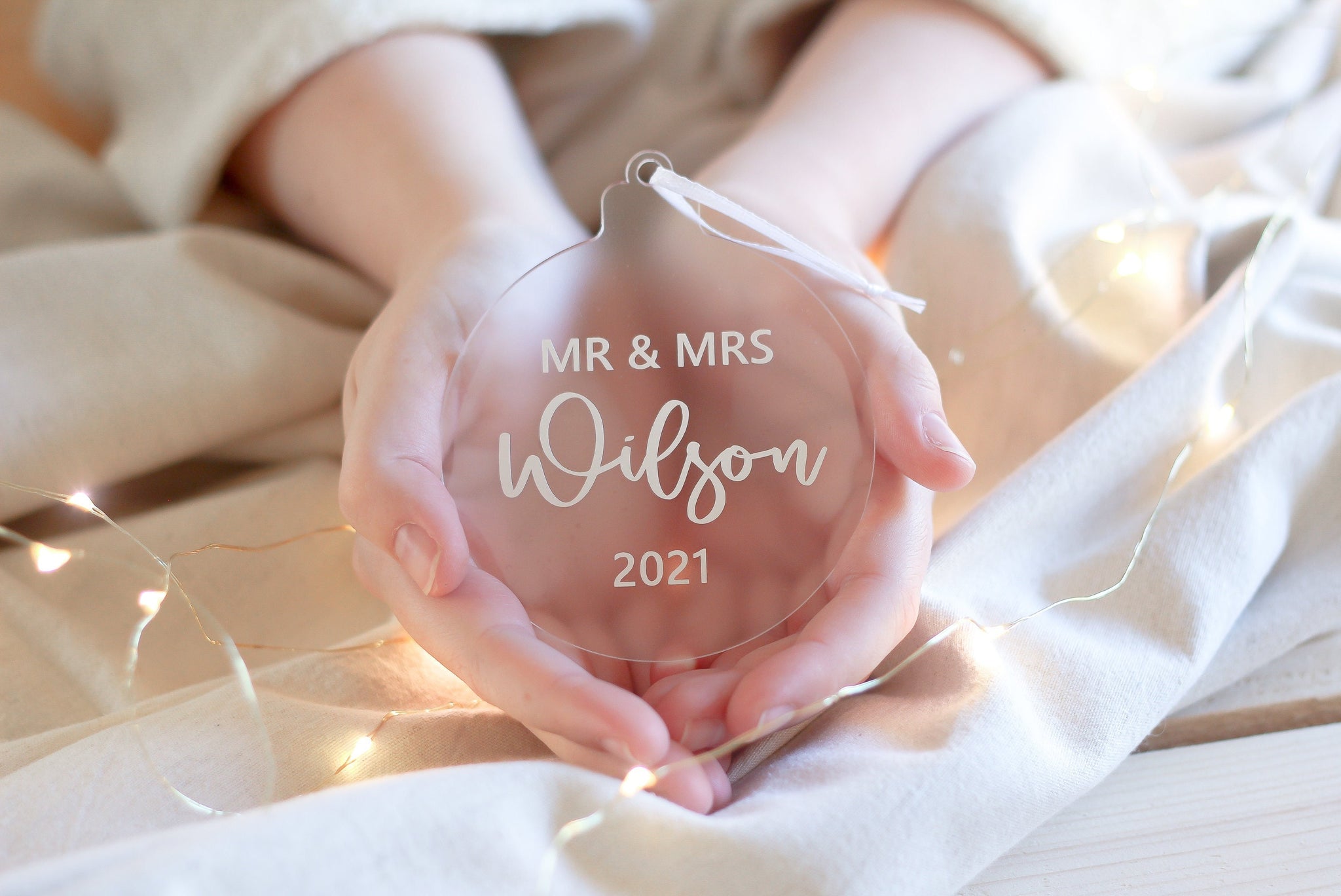 Mr & Mrs Name Bauble, Couples Christmas