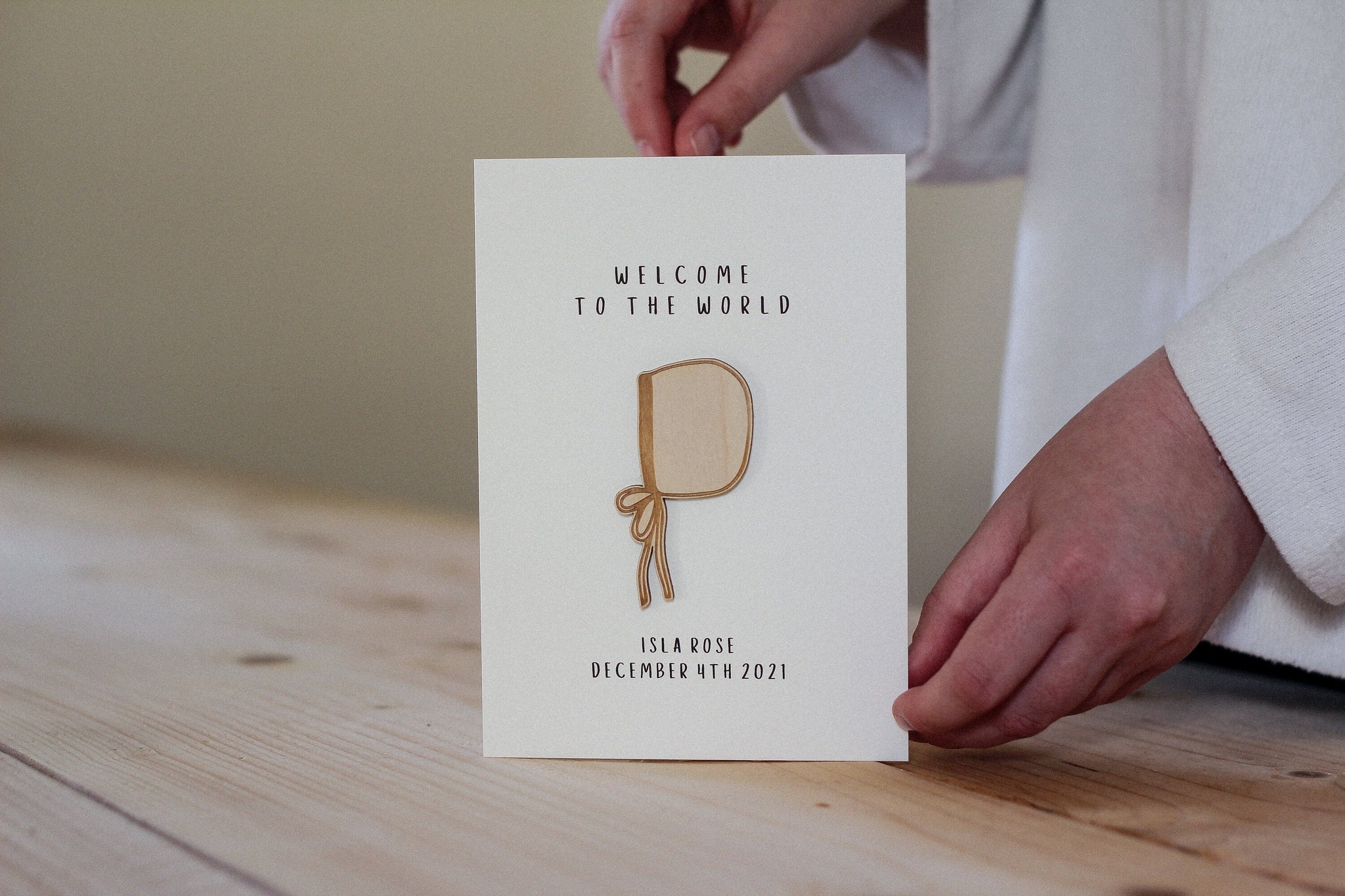Personalised Welcome To The World Card | Celebration Card | Wooden Card