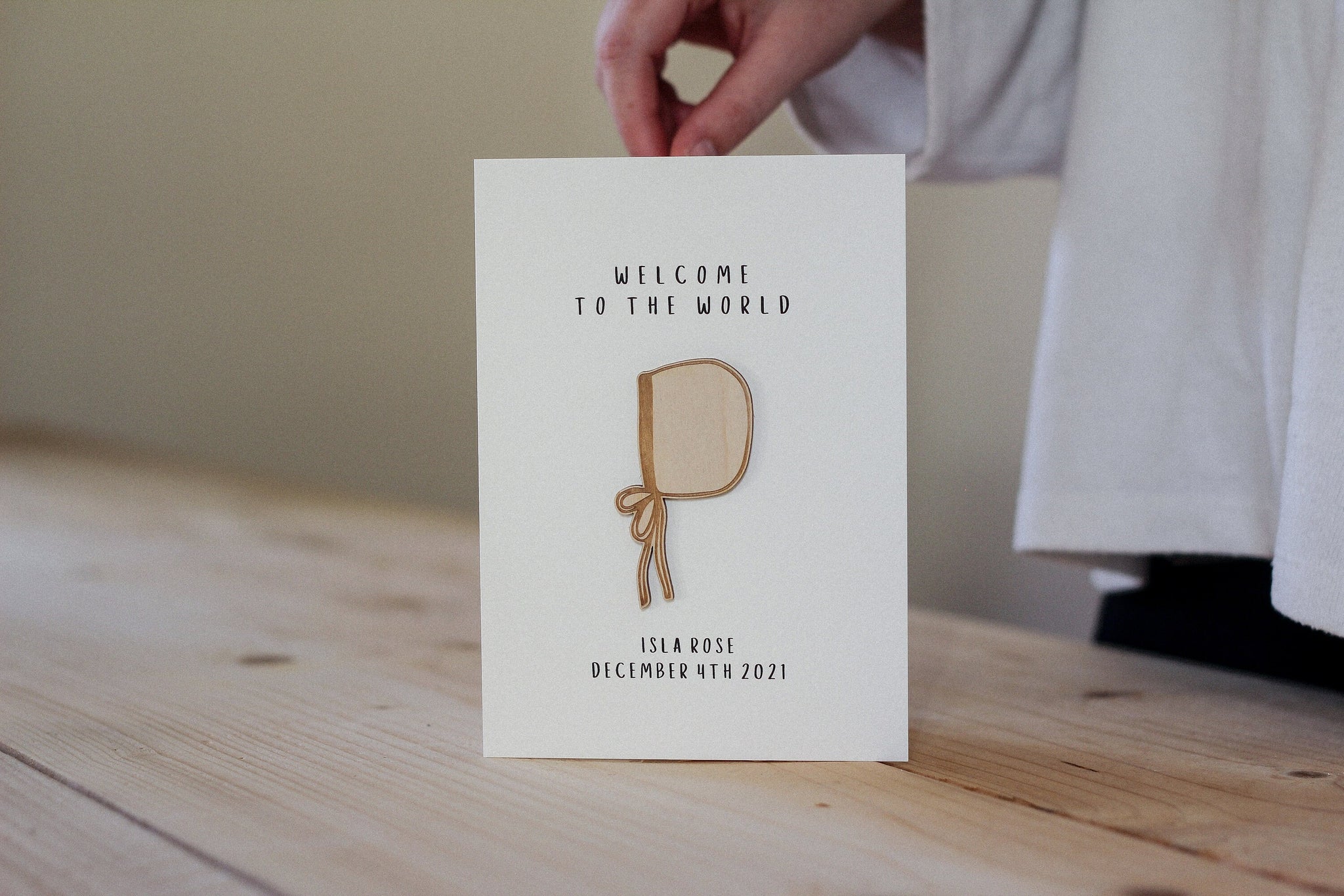 Personalised Welcome To The World Card | Celebration Card | Wooden Card