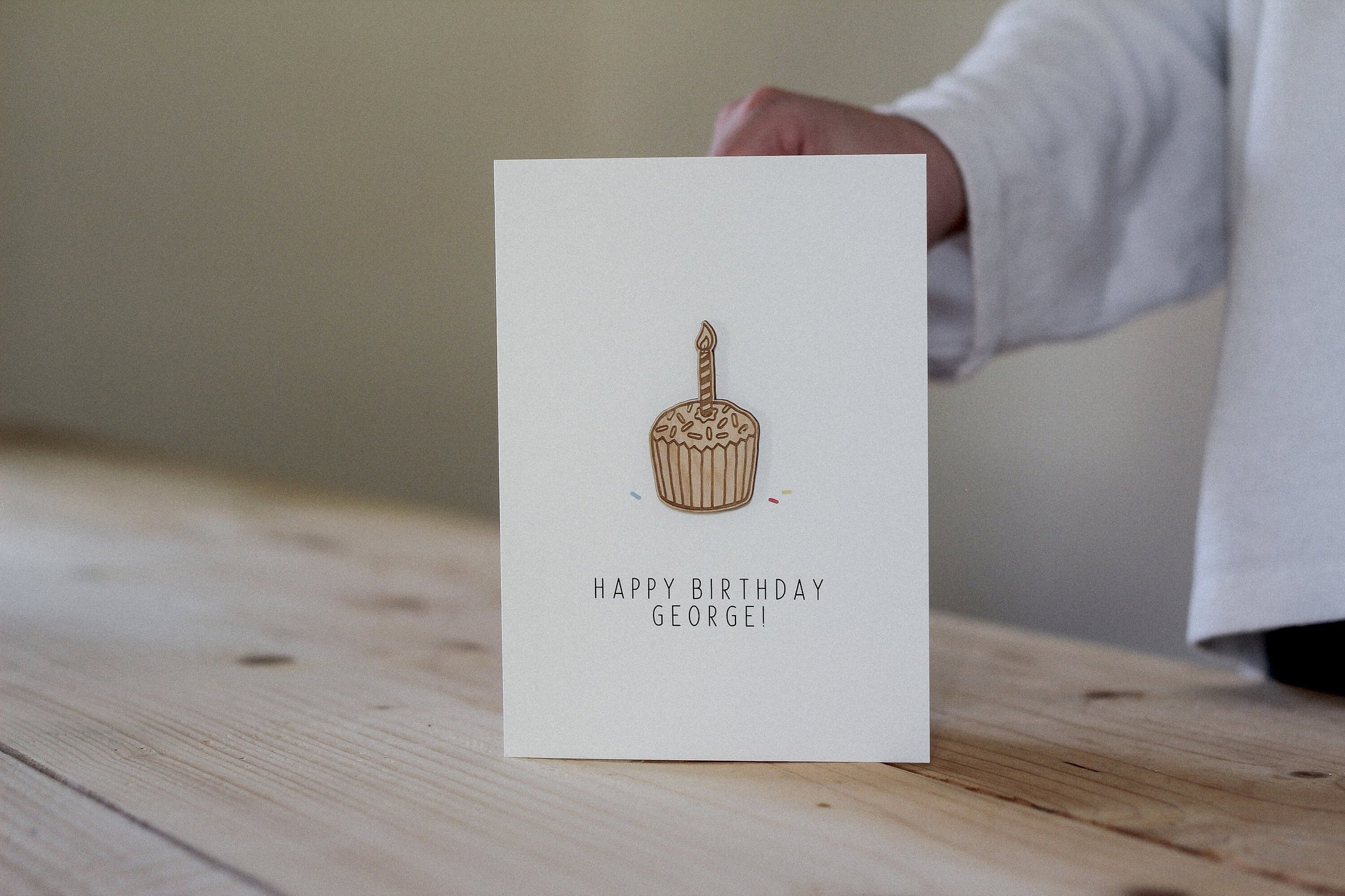 Personalised Cake Birthday Card | Celebration Card | Wooden Card