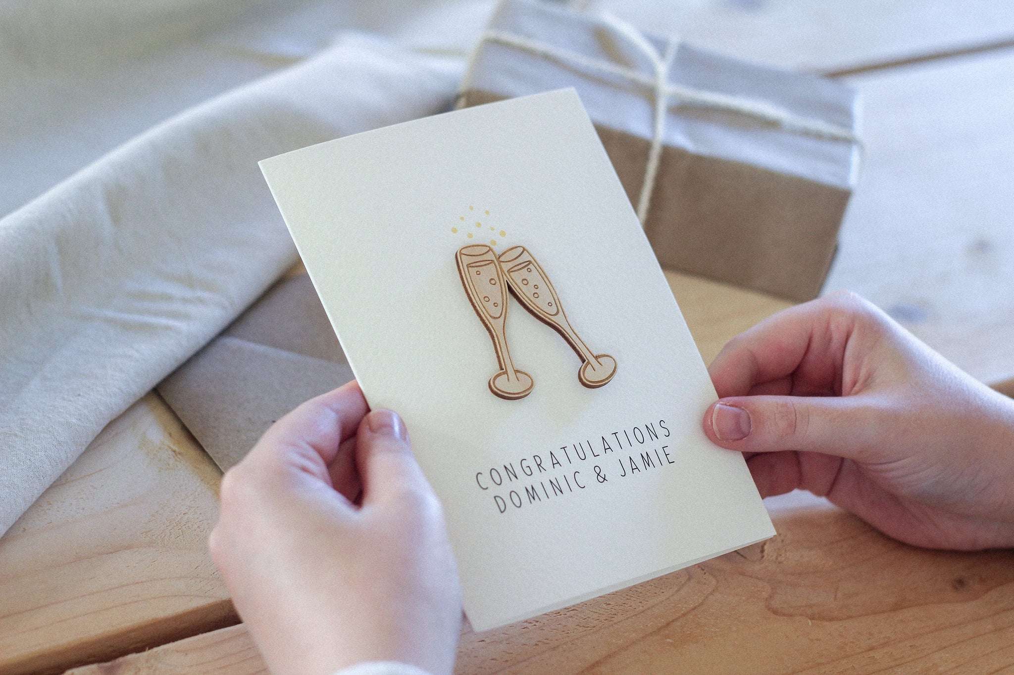 Personalised Engagement Card | Celebration Card | Wooden Card