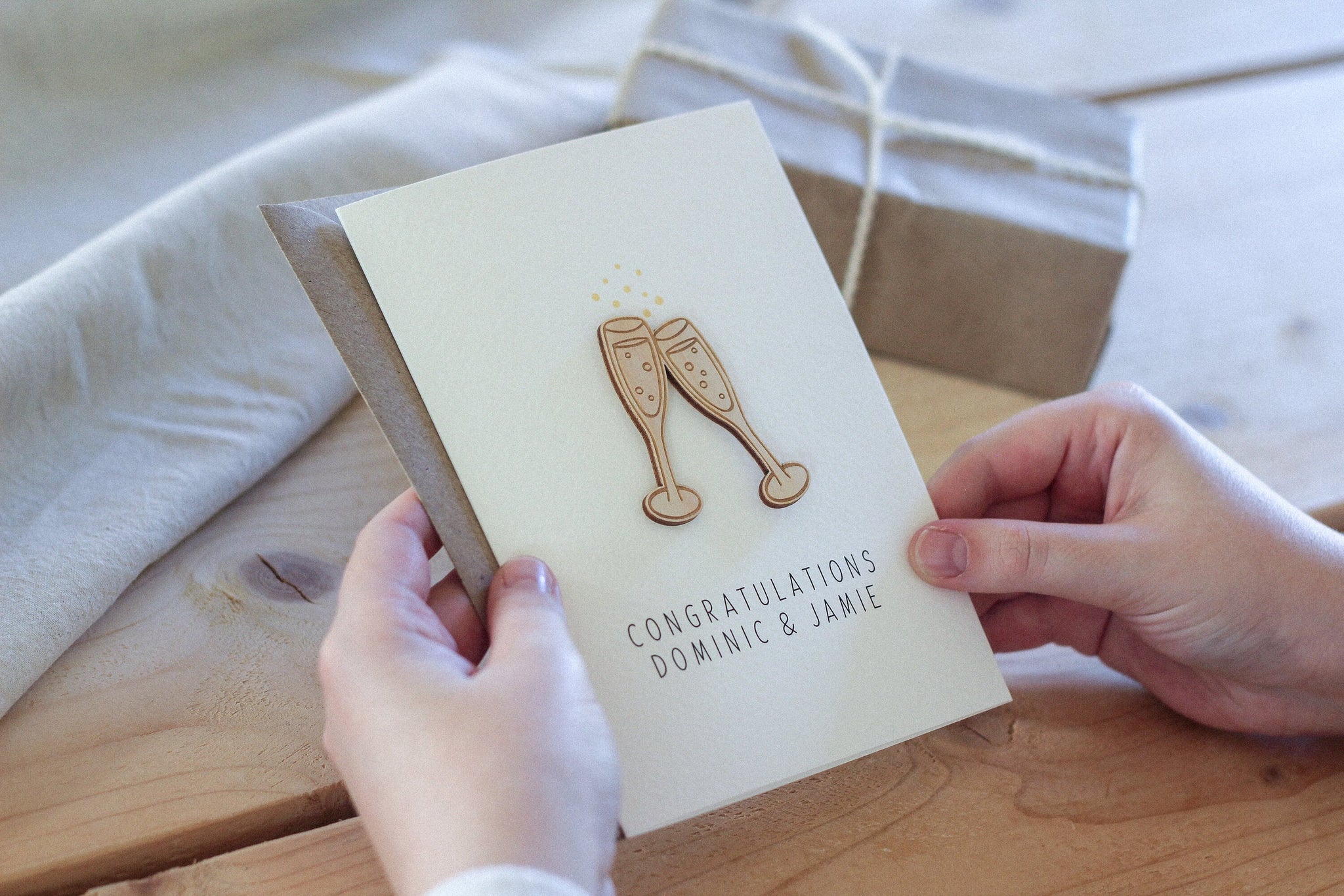 Personalised Engagement Card | Celebration Card | Wooden Card
