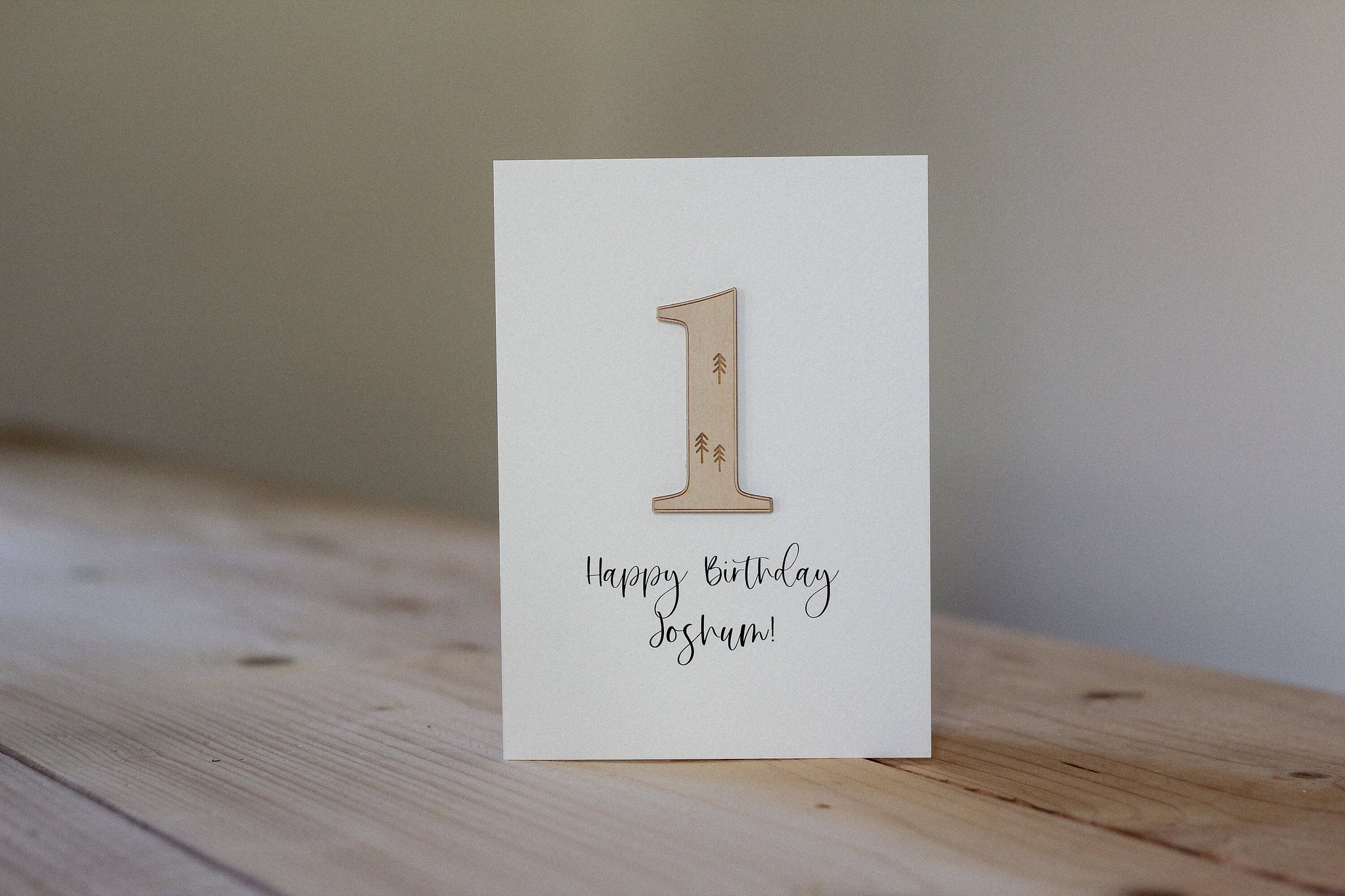 Personalised Number Birthday Card | Celebration Card | Wooden Card