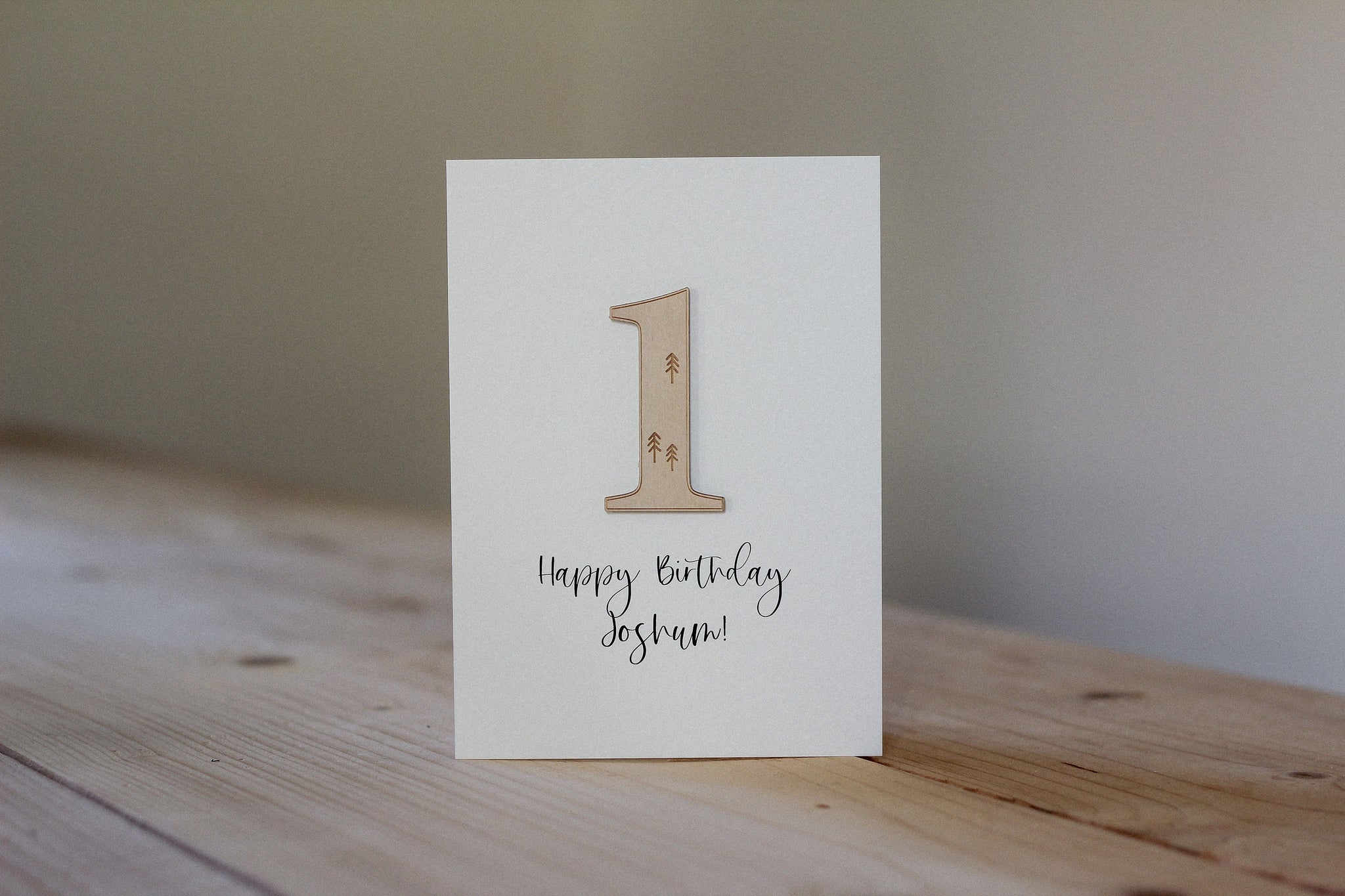 Personalised Number Birthday Card | Celebration Card | Wooden Card