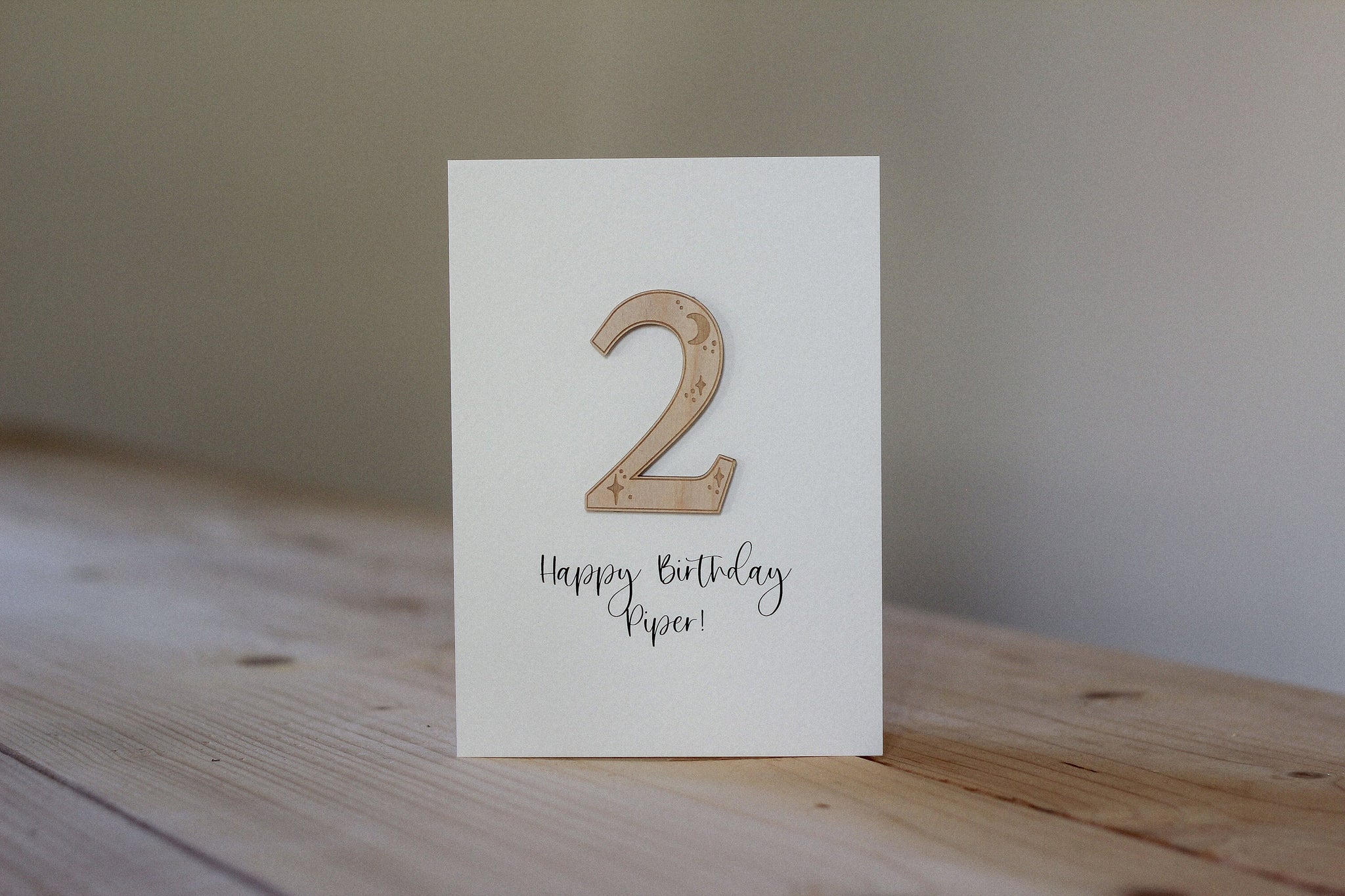 Personalised Number Birthday Card | 2nd Birthday | Celebration Card | Wooden Card