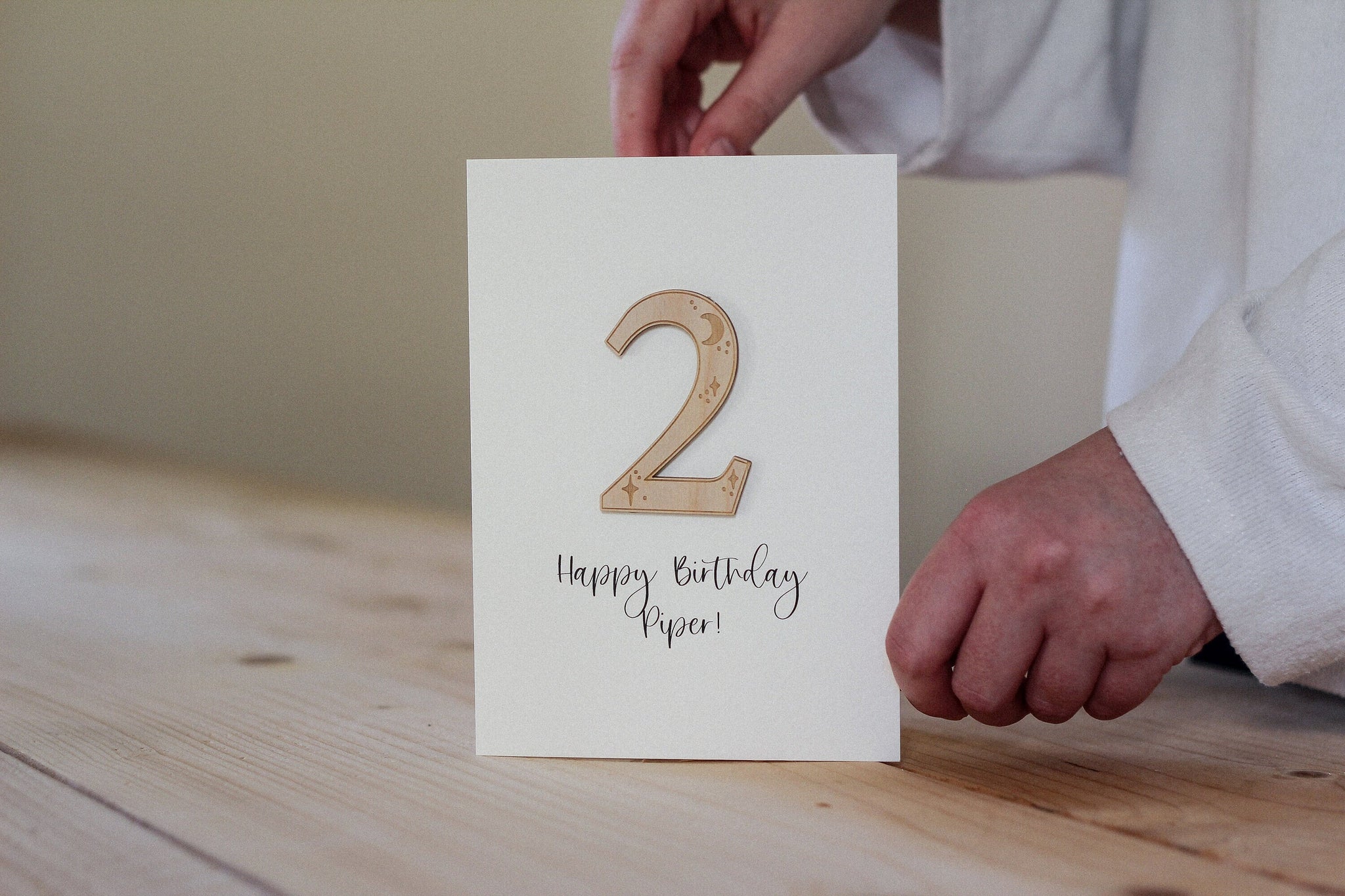 Personalised Number Birthday Card | 2nd Birthday | Celebration Card | Wooden Card