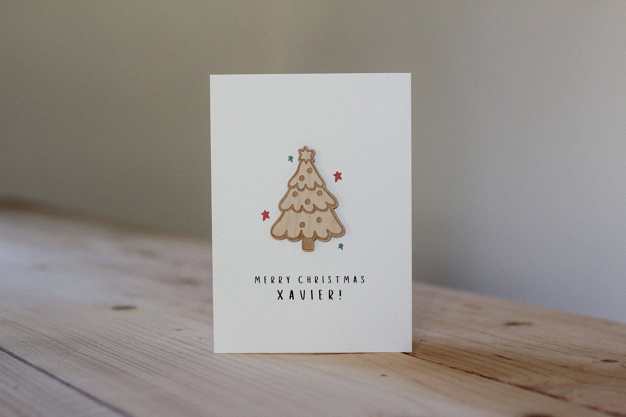 Personalised Christmas Card | Christmas Tree | Celebration Card | Wooden Card