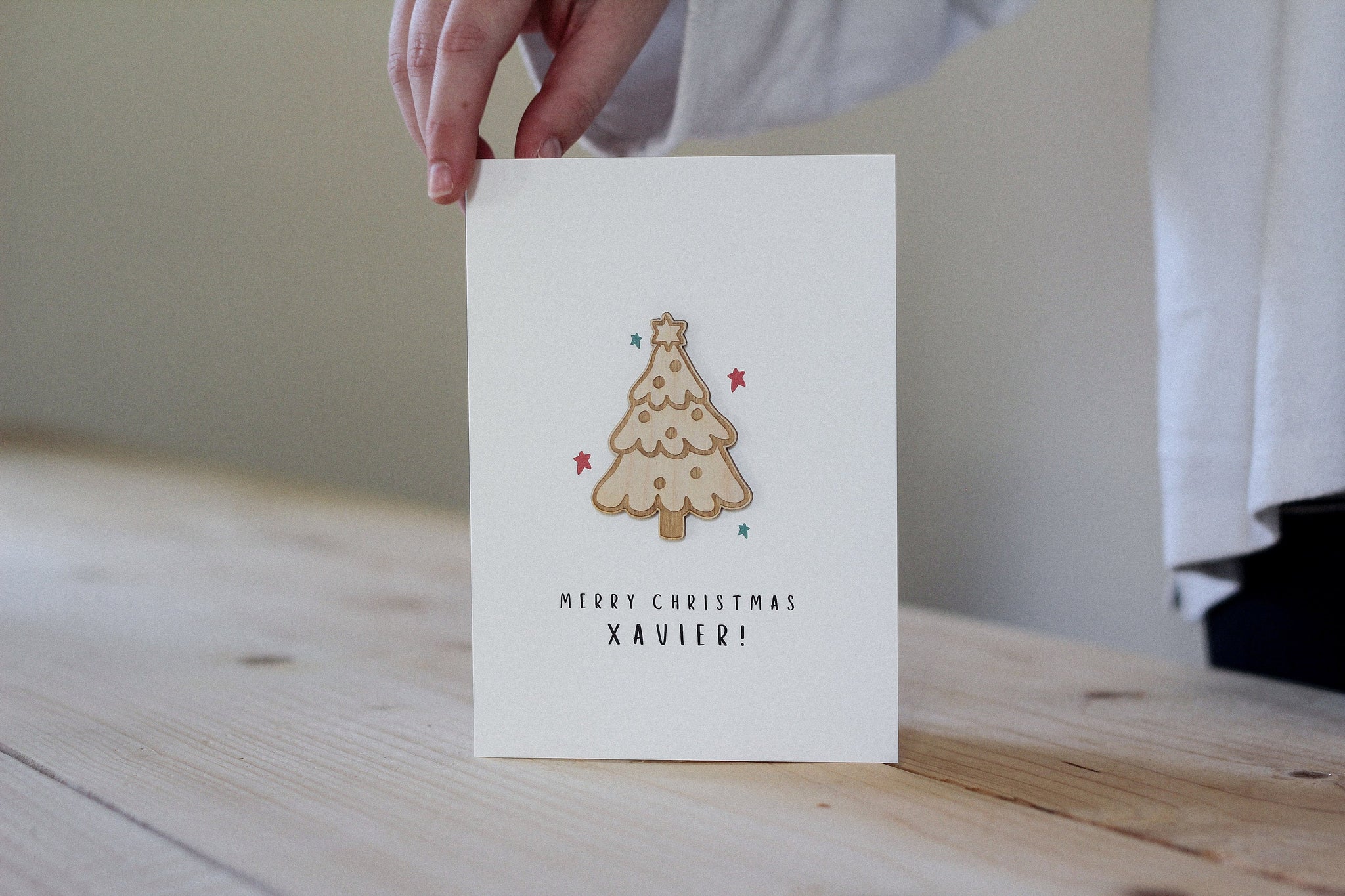 Personalised Christmas Card | Christmas Tree | Celebration Card | Wooden Card