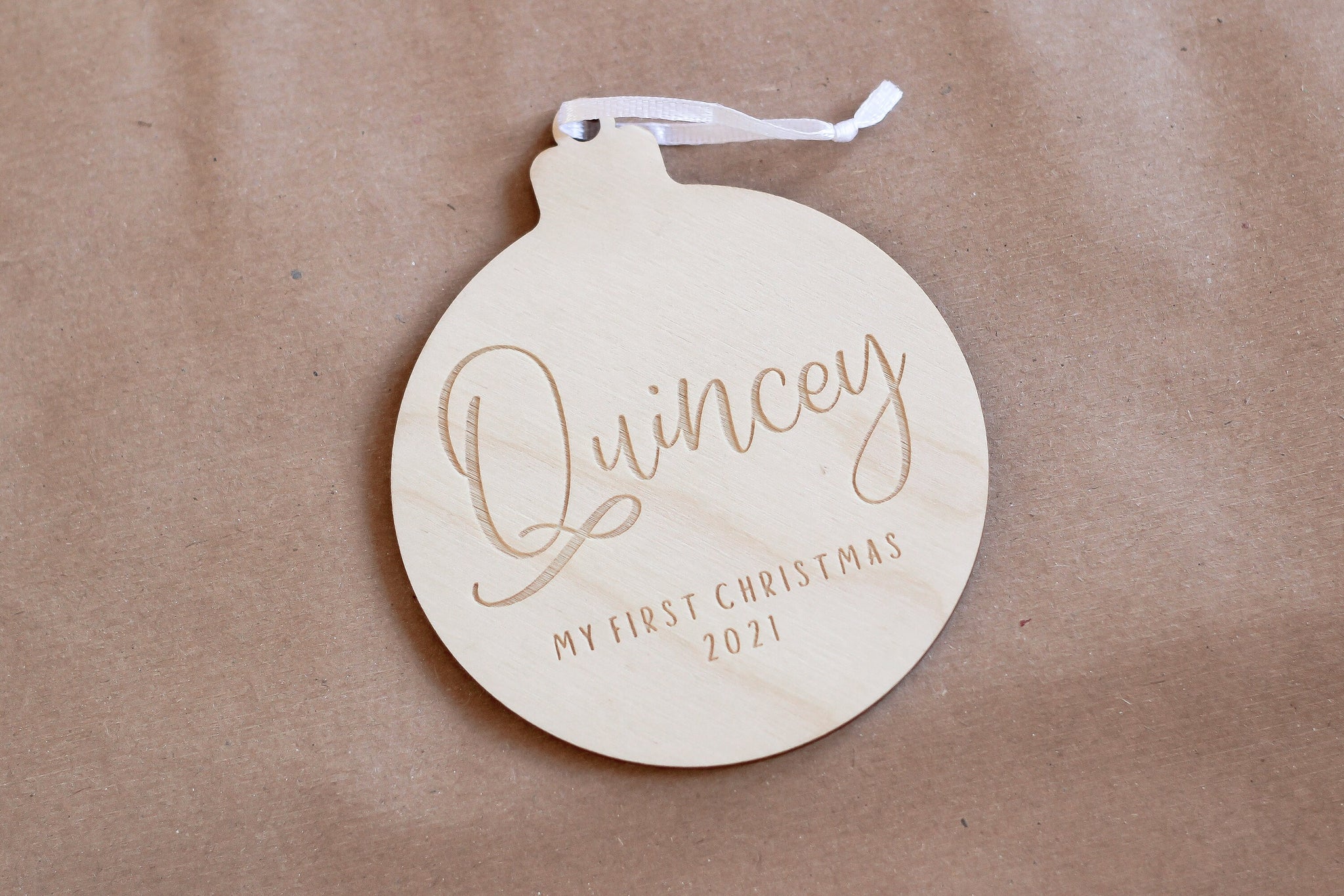 Wooden Bauble, Personalised Ornament