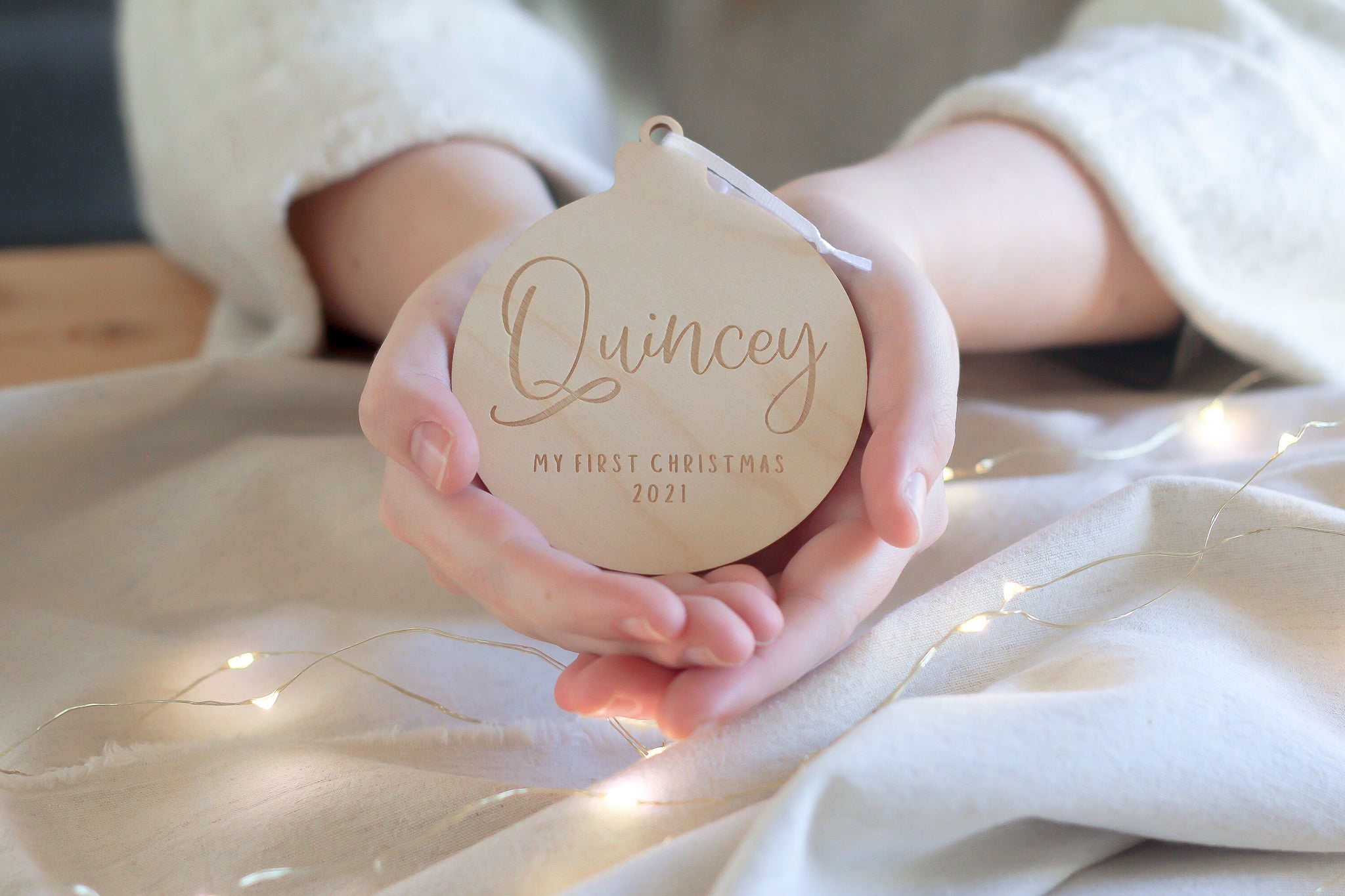 Wooden Bauble, Personalised Ornament