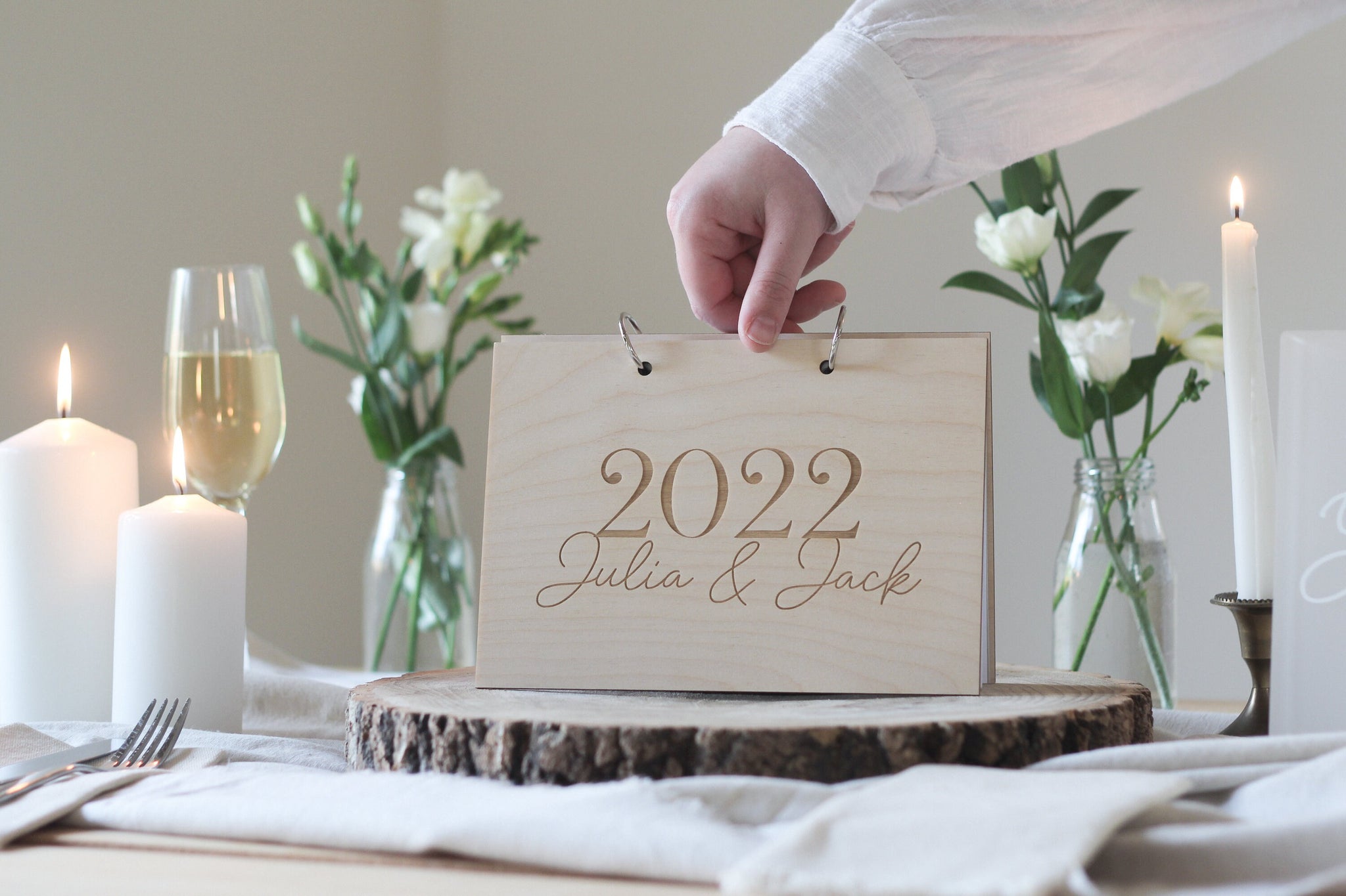 2022 Wedding Guest Book, Wooden Wedding Guest Book