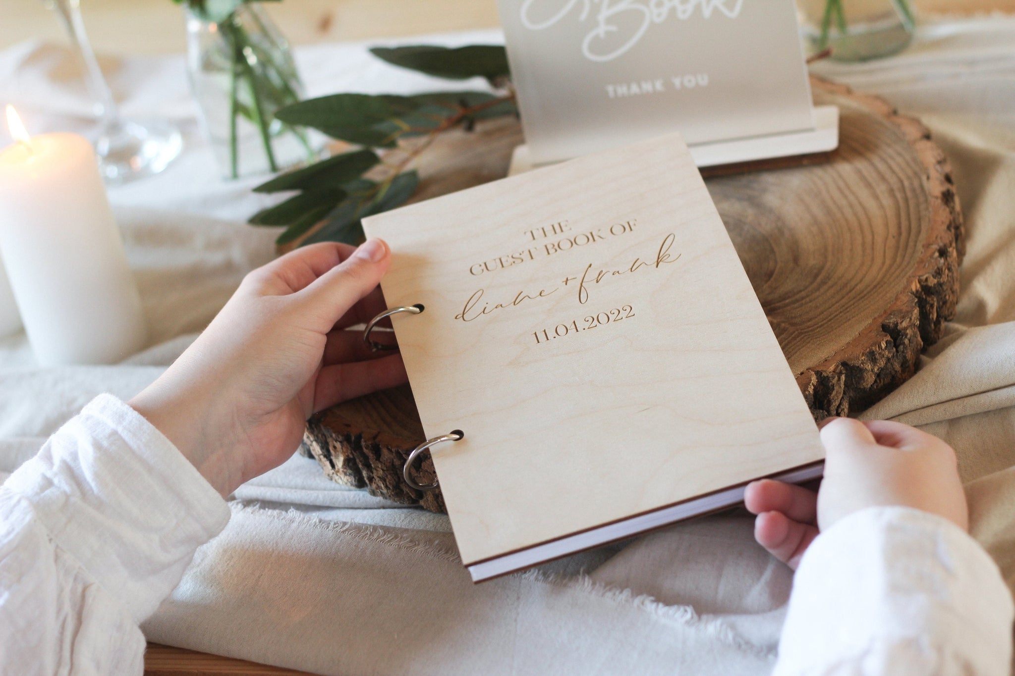 The Guestbook Of Wedding Guest Book, Wooden Wedding Guest Book