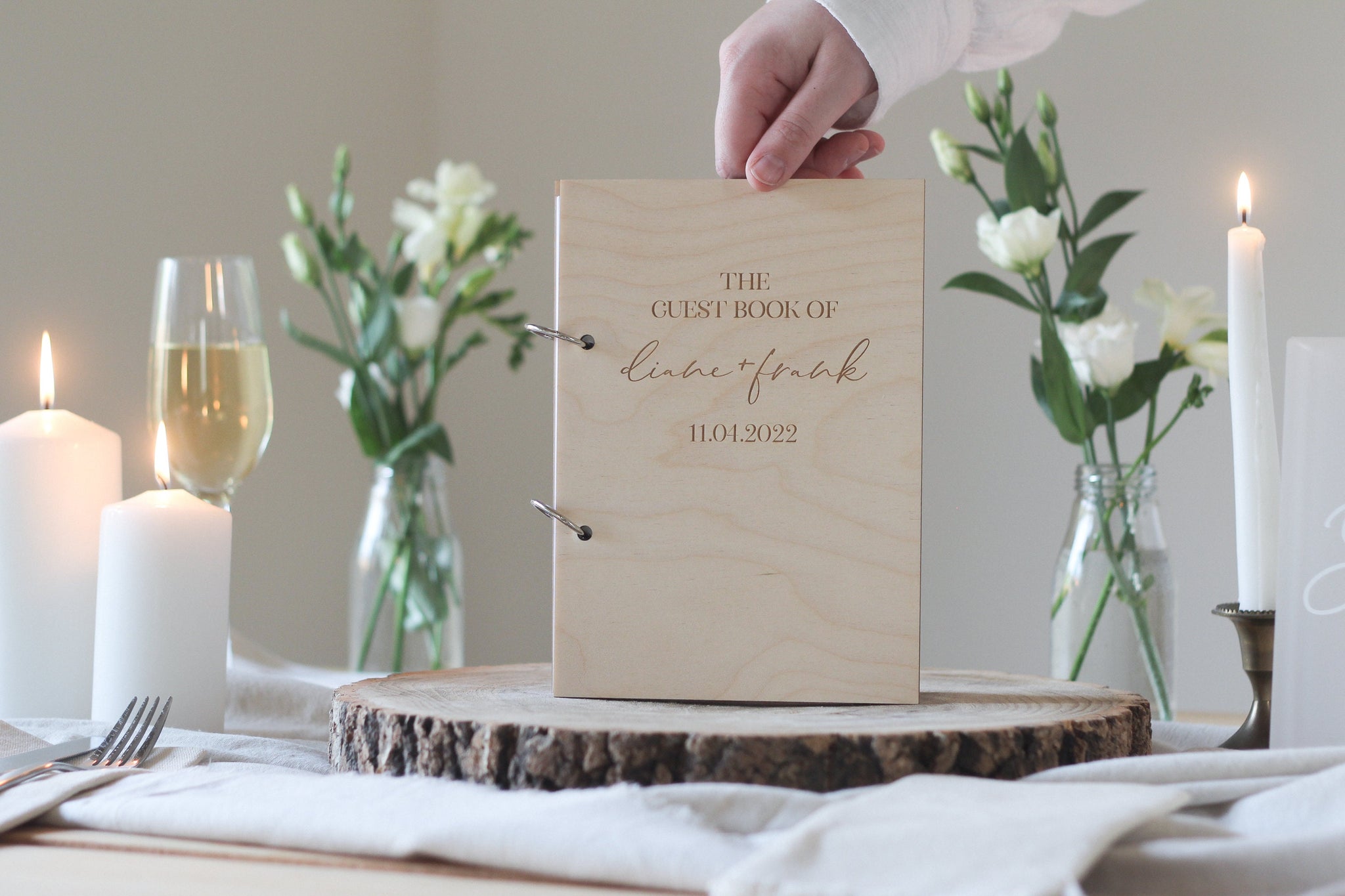 The Guestbook Of Wedding Guest Book, Wooden Wedding Guest Book